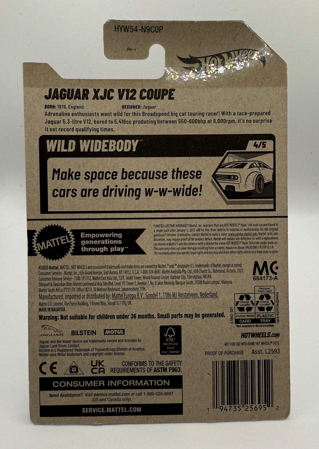 Hot Wheels 2025 Jaguar XJC V12 Coupe Wild Widebody