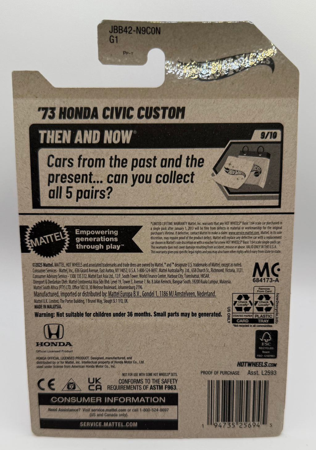 2025 Hot Wheels 73 Honda Civic Custom