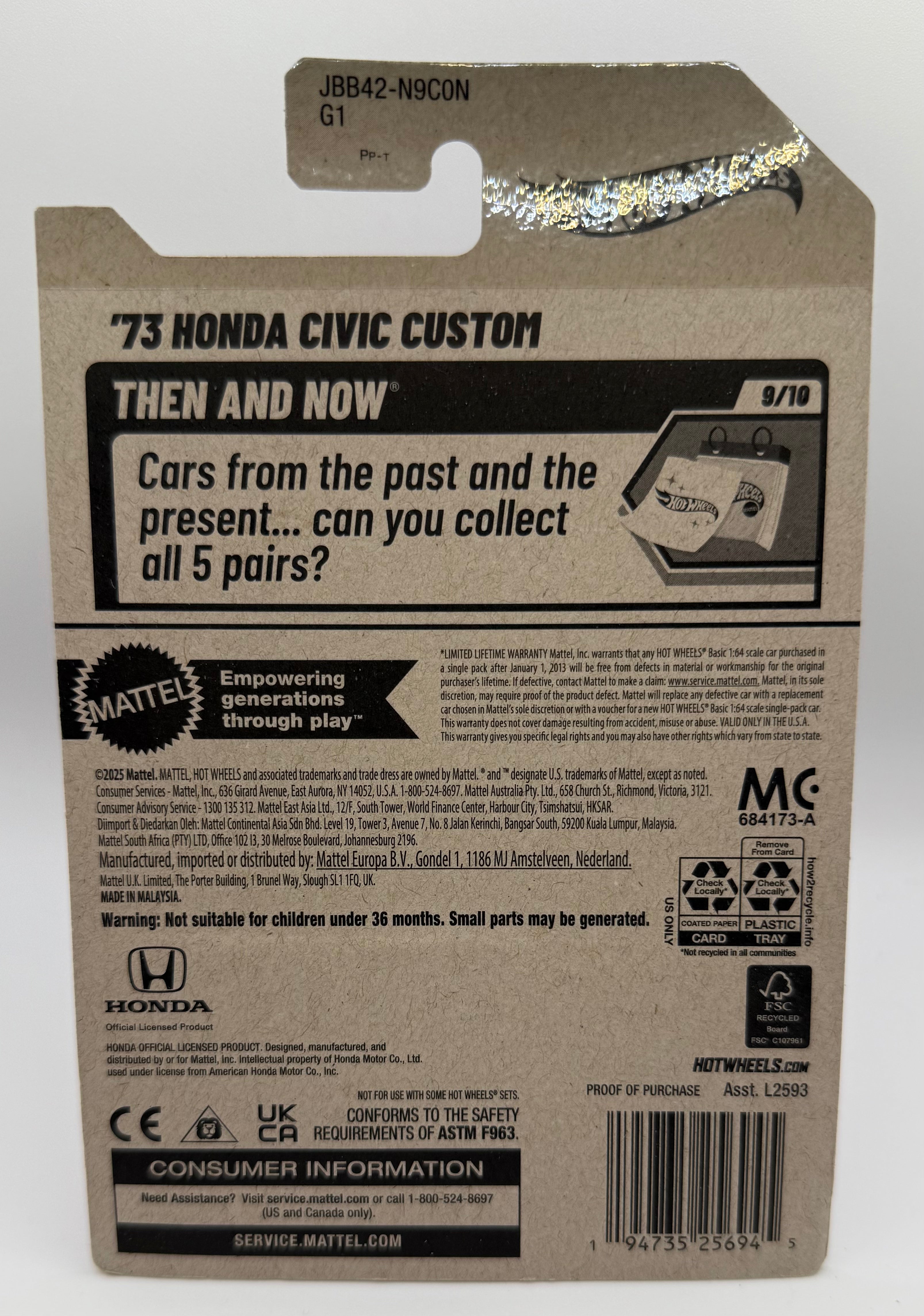 2025 Hot Wheels 73 Honda Civic Custom