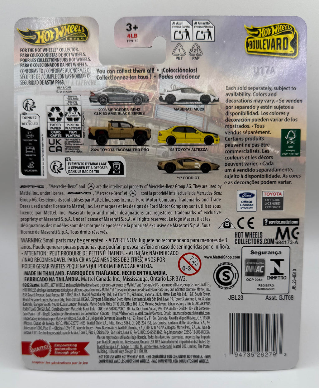 2025 Hot Wheels Premium Boulevard #129 '98 TOYOTA ALTEZZA Yellow