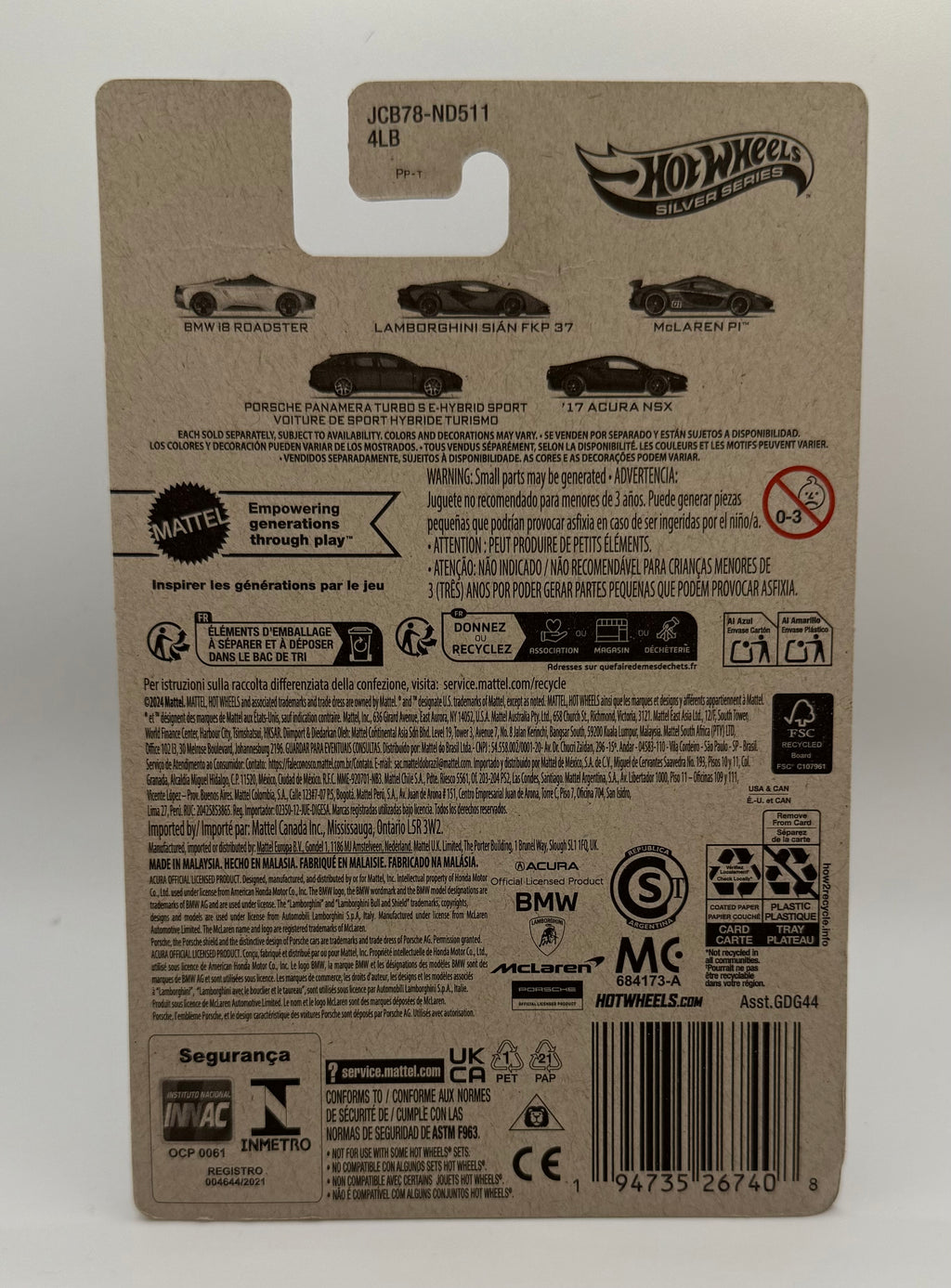 2025 Hot Wheels Silver Series Hybrid Speed 3/5 McLAREN P1 Green