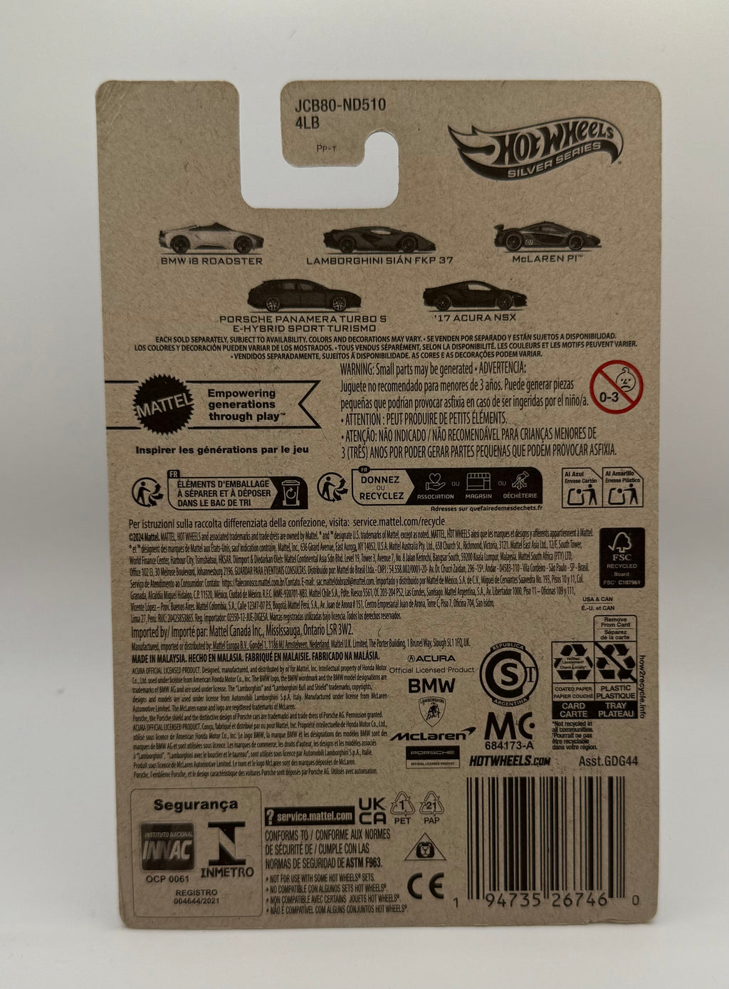 2025 Hot Wheels Silver Series Hybrid Speed '17 Black ACURA NSX 5/5