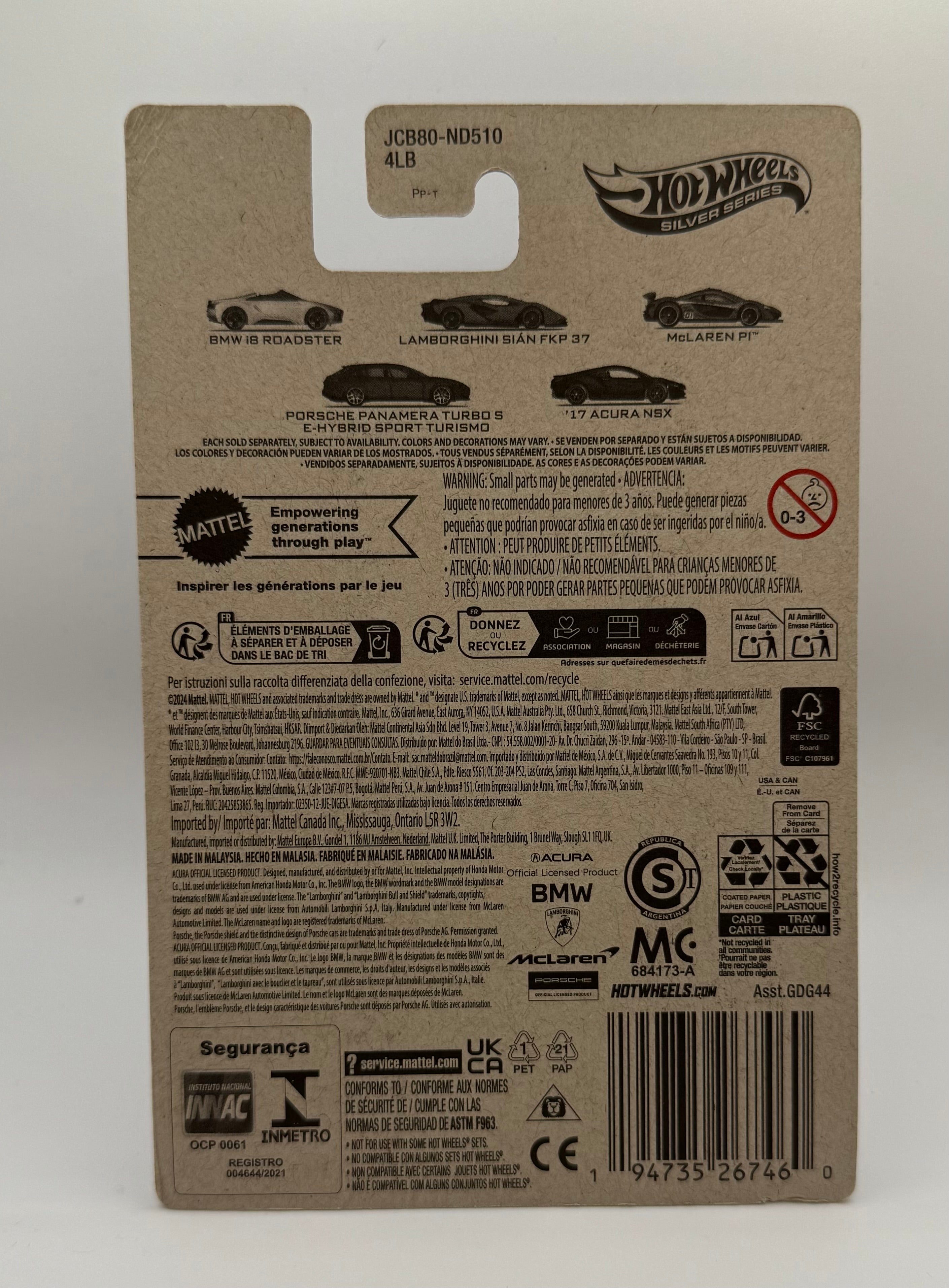 2025 Hot Wheels Silver Series Hybrid Speed '17 Black ACURA NSX 5/5