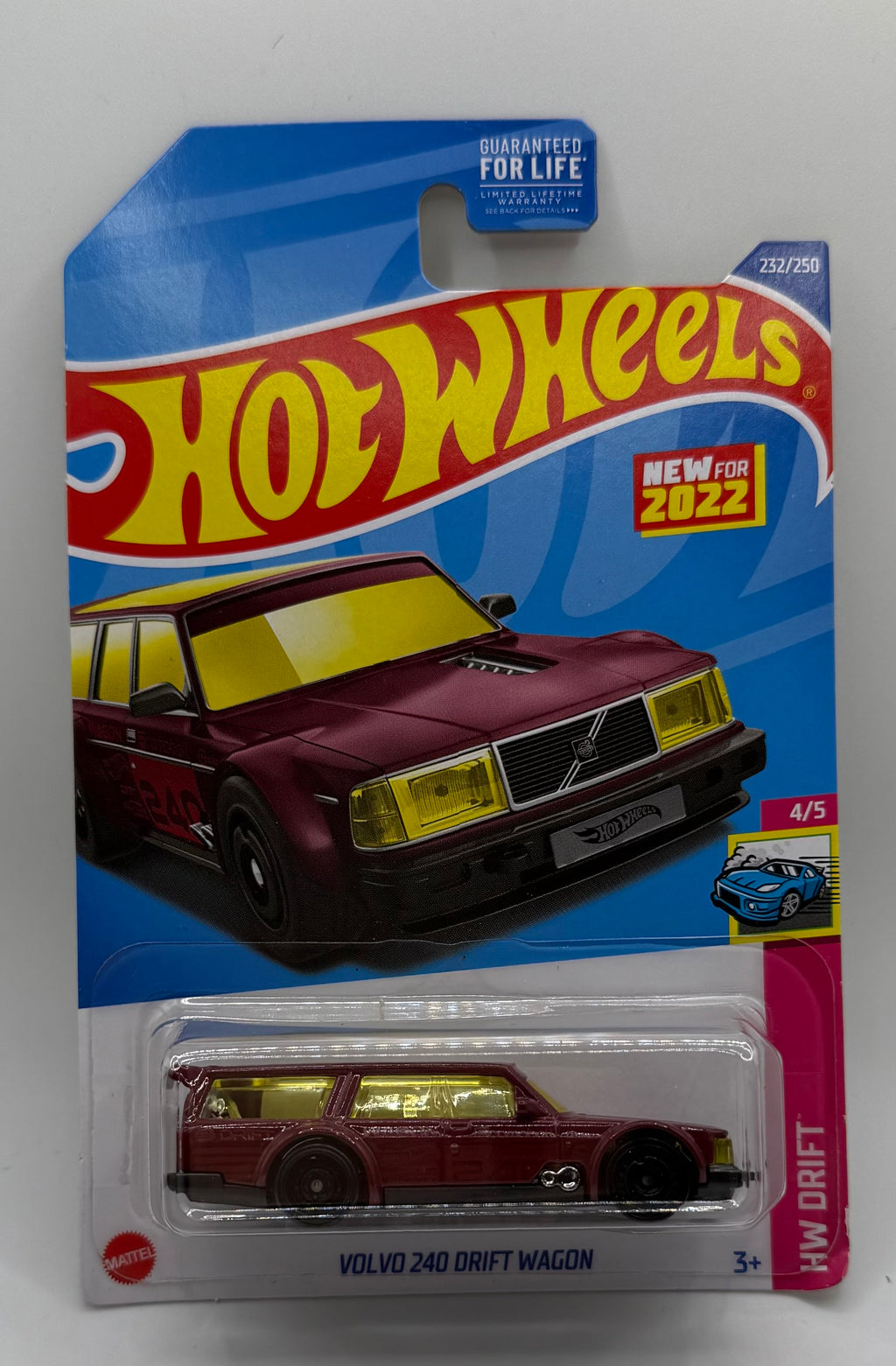 2022 Hot Wheels Maroon Volvo 240 Drift Wagon 232 HW Drift