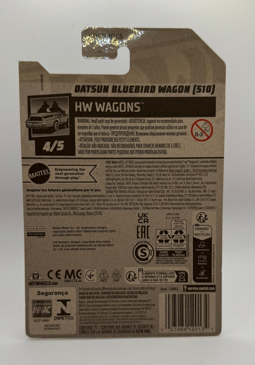 Hot Wheels Datsun Bluebird Wagon [510] HW Wagons 4/5