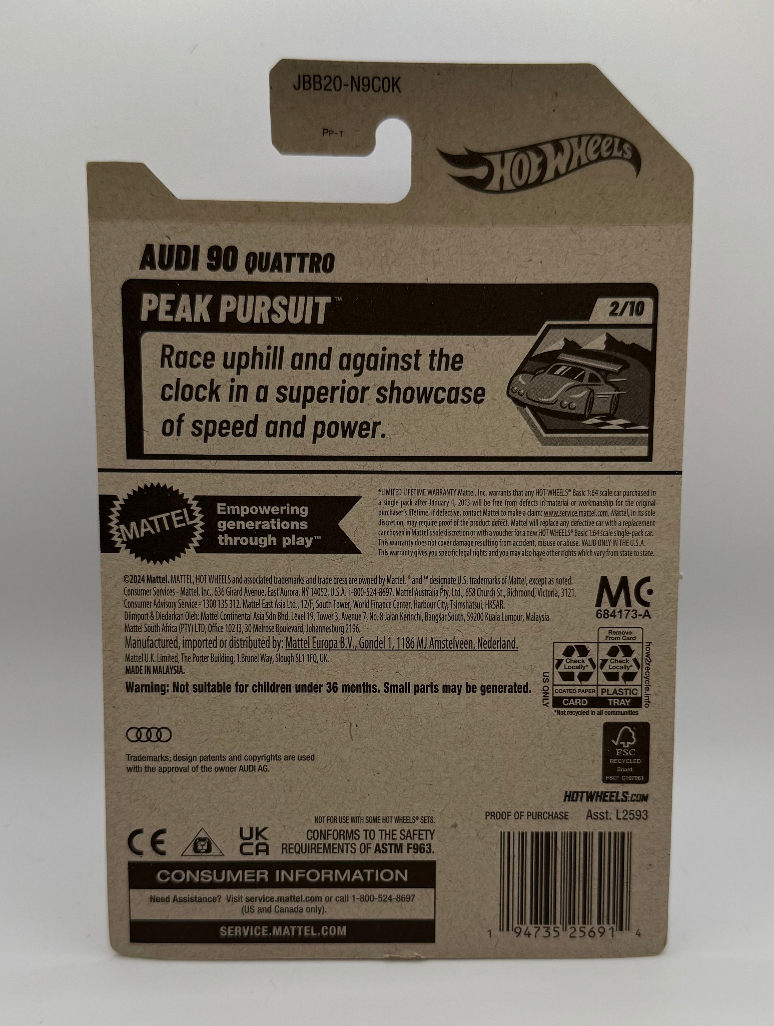 Hot Wheels 91 Audi 80 Quattro #199/250