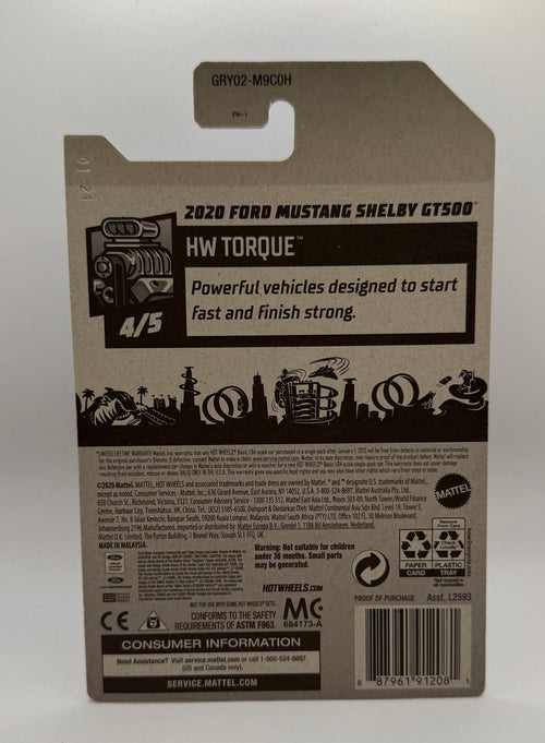 2021 Hot Wheels 2020 FORD MUSTANG SHELBY GT500 Yellow