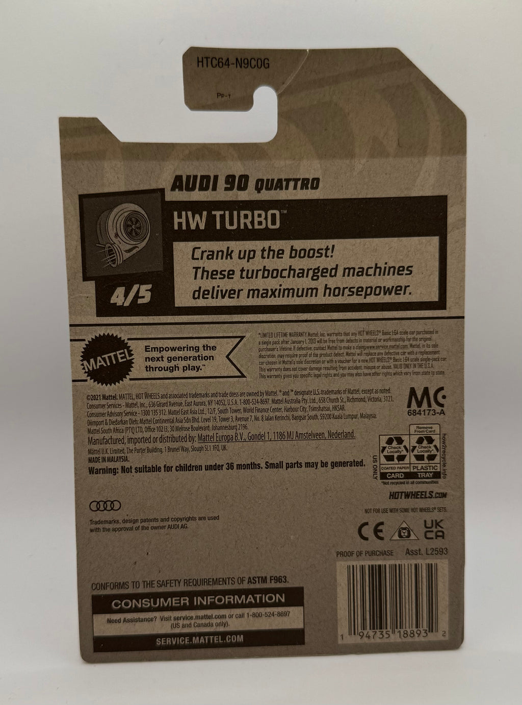 2024 Hot Wheels HW TURBO 4/5 Audi 90 Quattro