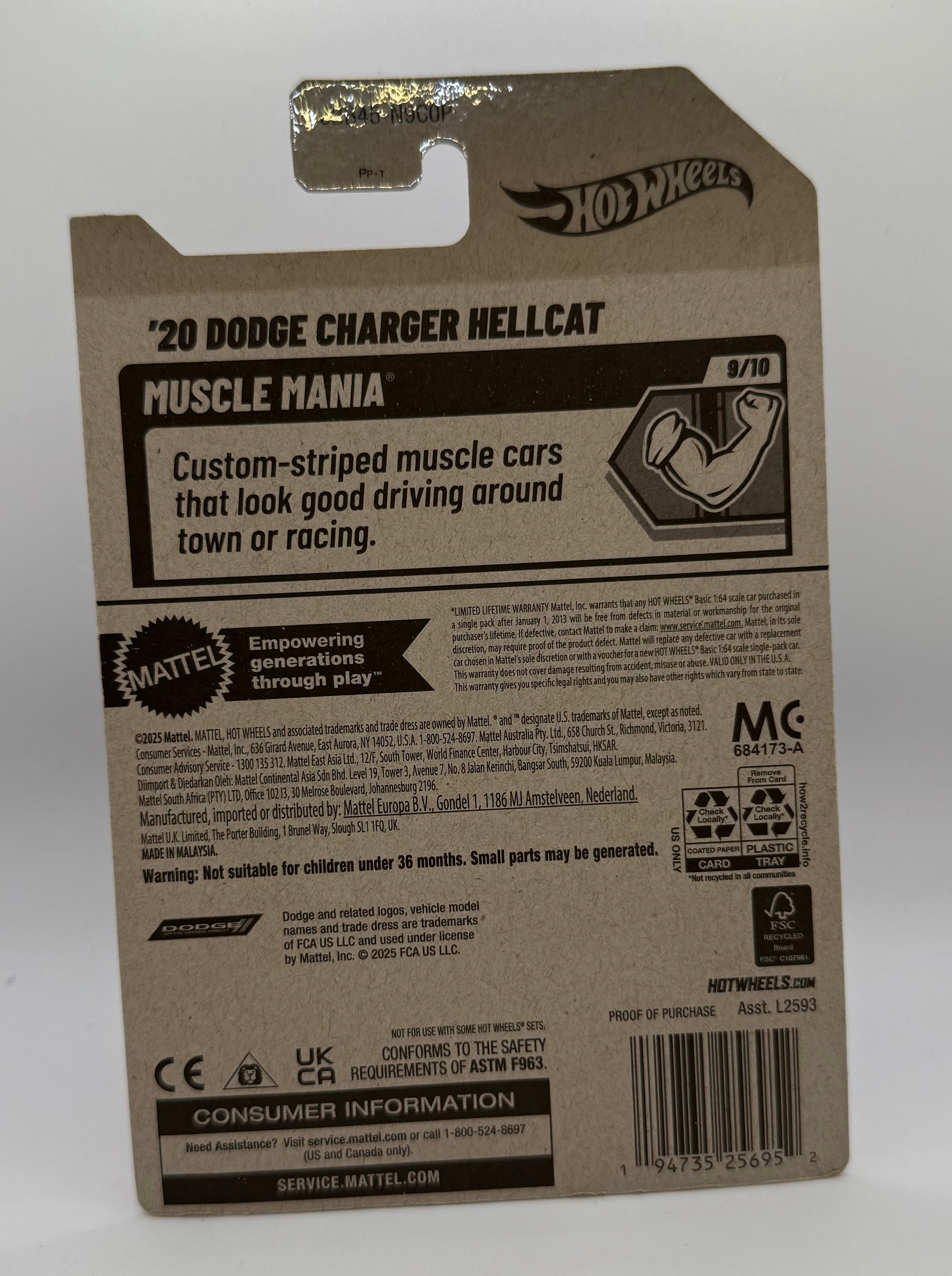 20 Dodge Charger Hellcat #240 2025 Hot Wheels