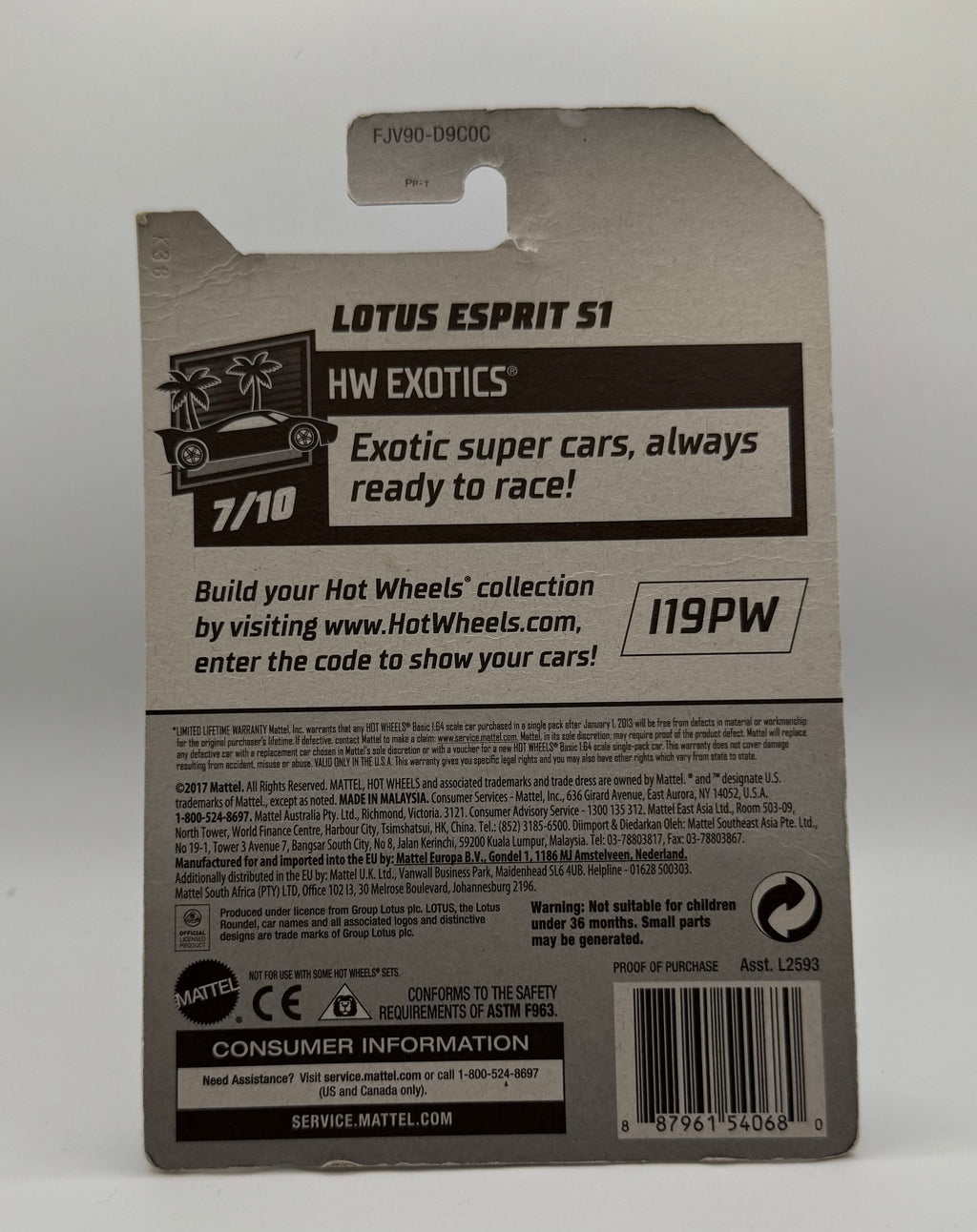 Lotus Esprit S1 BLUE Toys R Us Only 2018 Hot Wheels