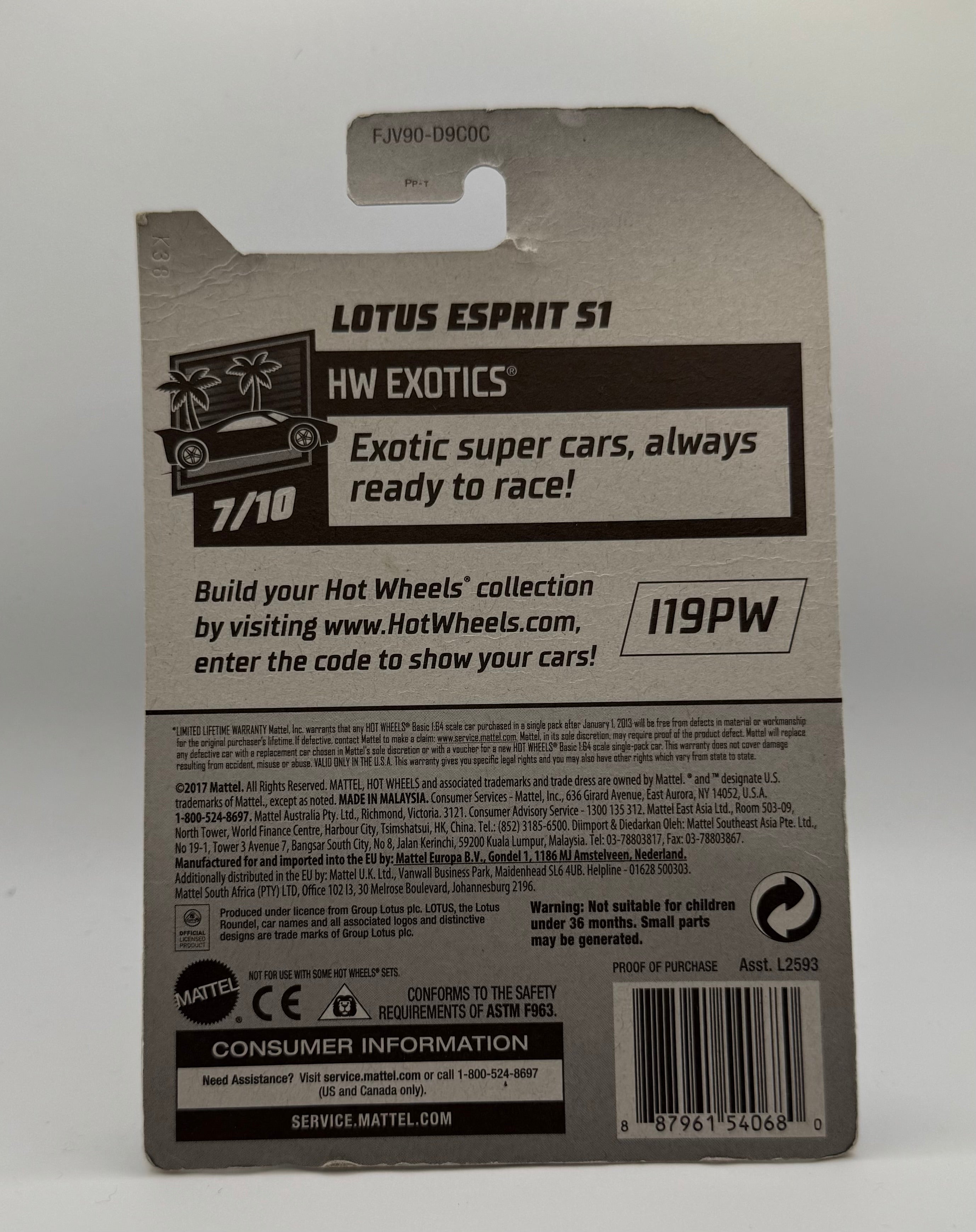 Lotus Esprit S1 BLUE Toys R Us Only 2018 Hot Wheels