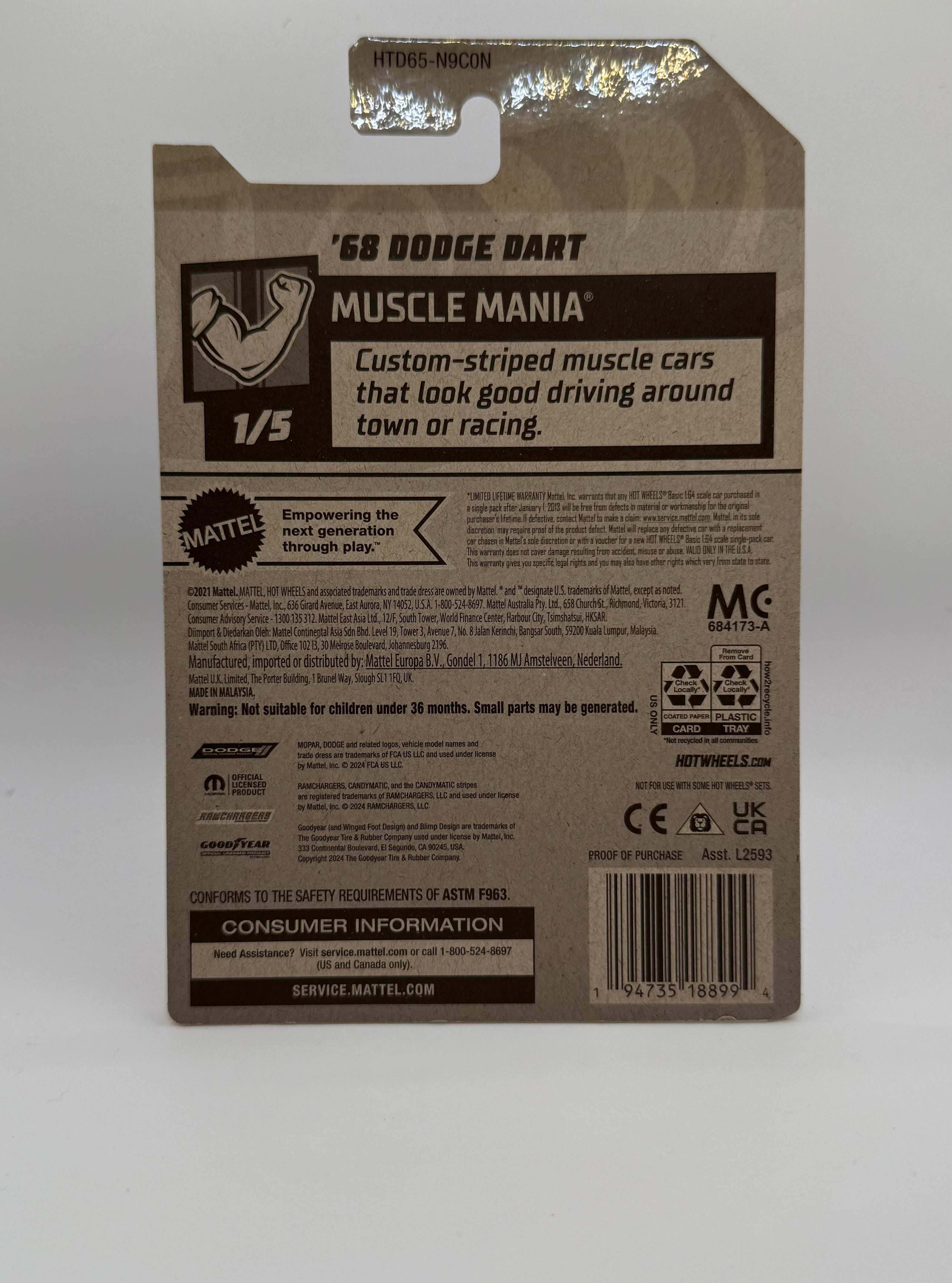 Hot Wheels 2024 Muscle Mania '68 Dodge Dart