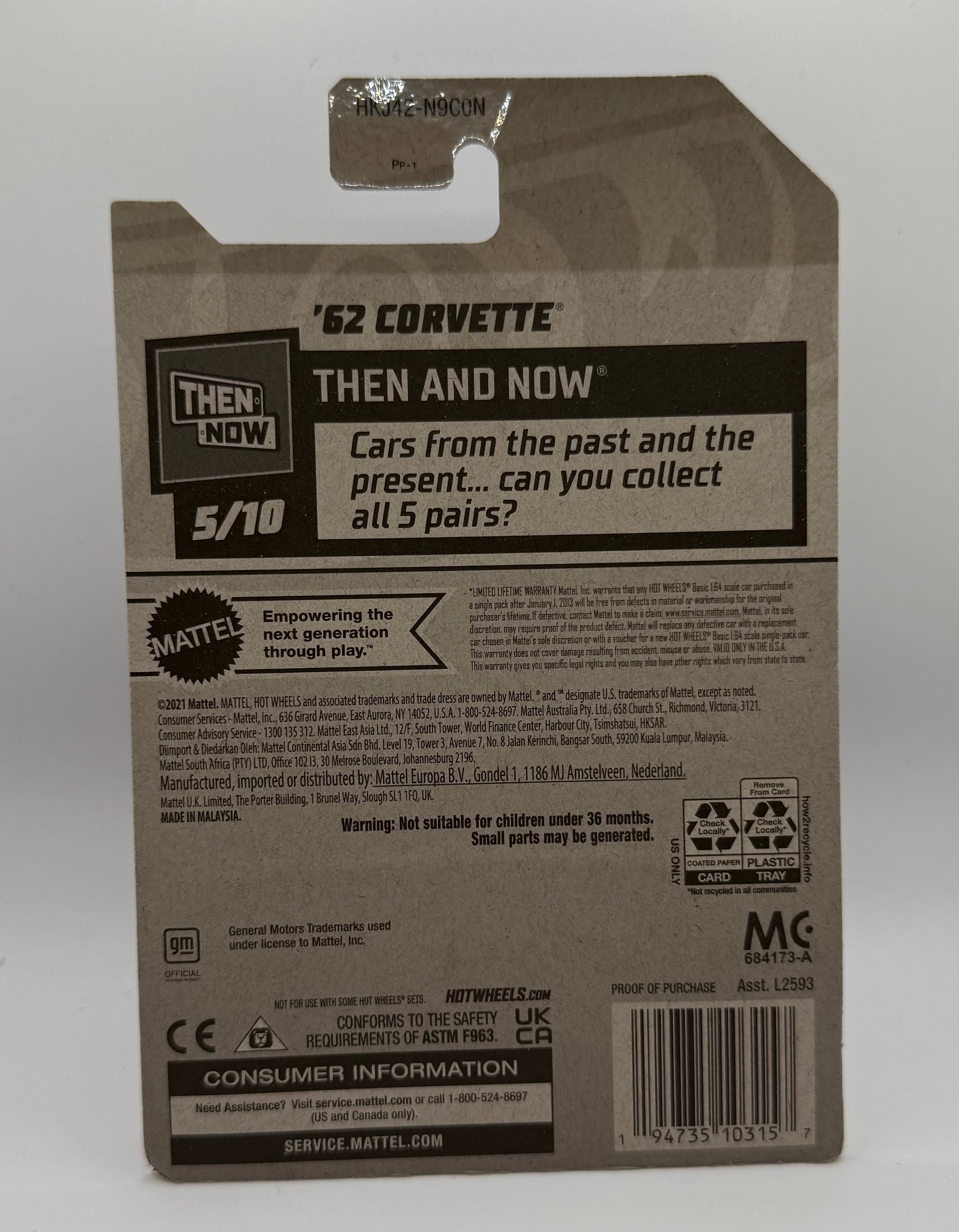 2023 Hot Wheels Gray '62 CORVETTE Then and Now