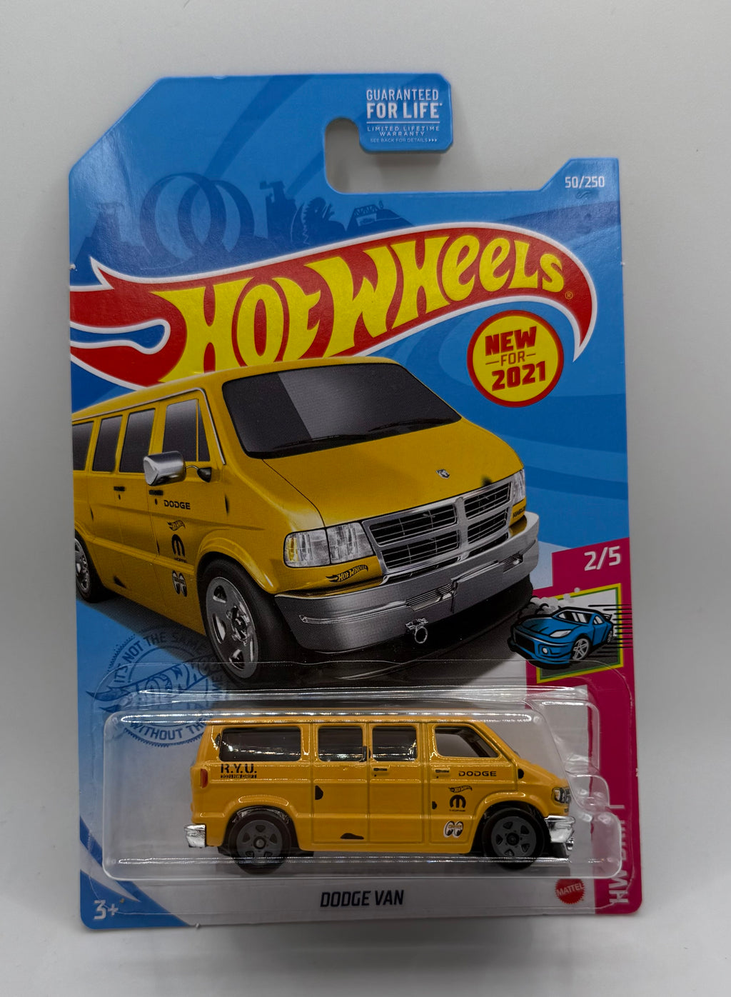 2021 Hot Wheels #50 Yellow Moon Eyes Dodge Van HW Drift