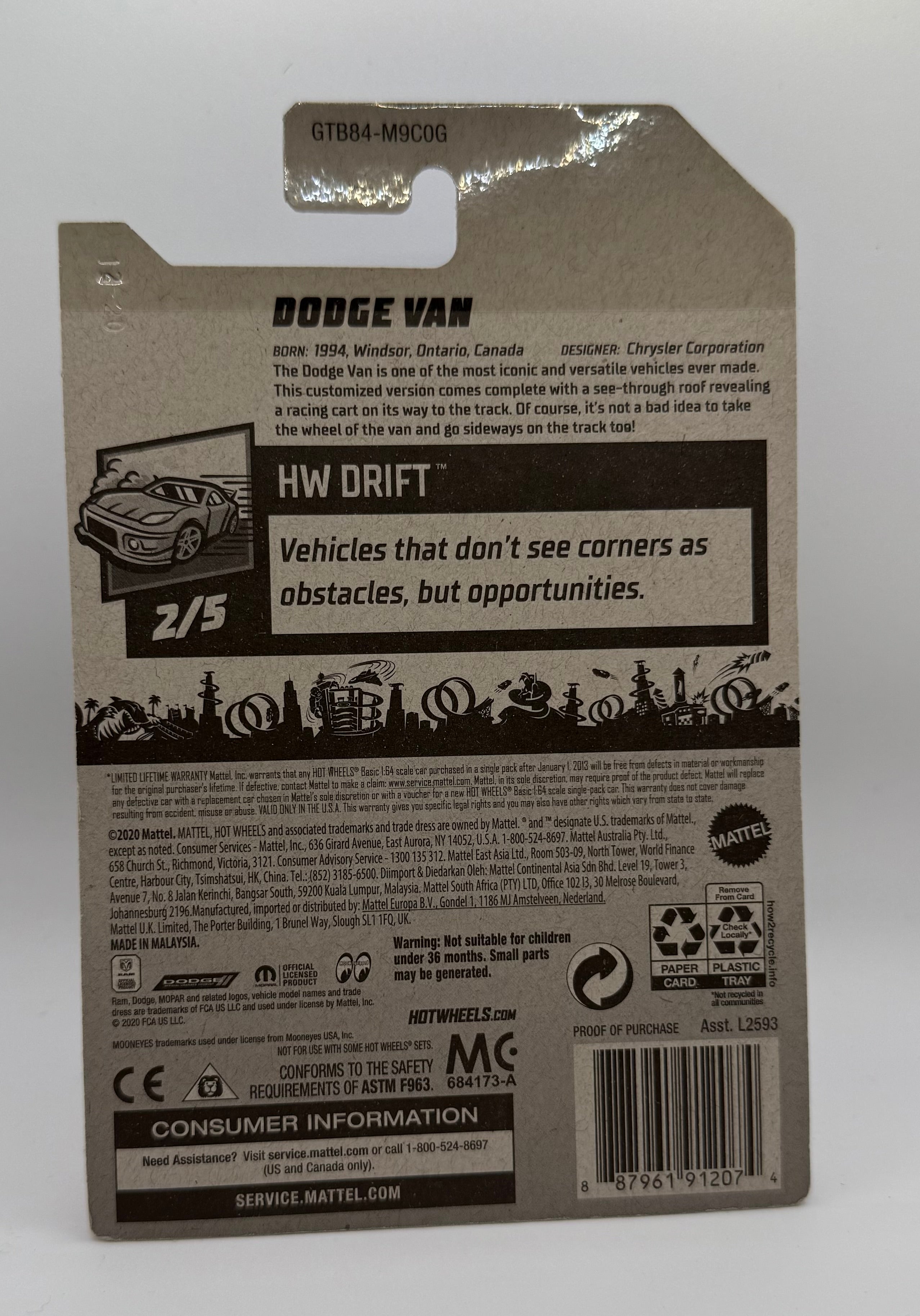 2021 Hot Wheels #50 Yellow Moon Eyes Dodge Van HW Drift