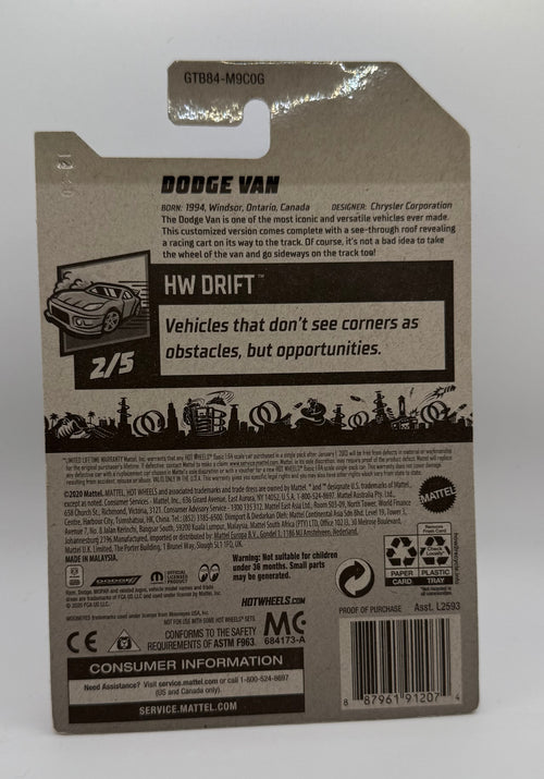 2021 Hot Wheels #50 Yellow Moon Eyes Dodge Van HW Drift