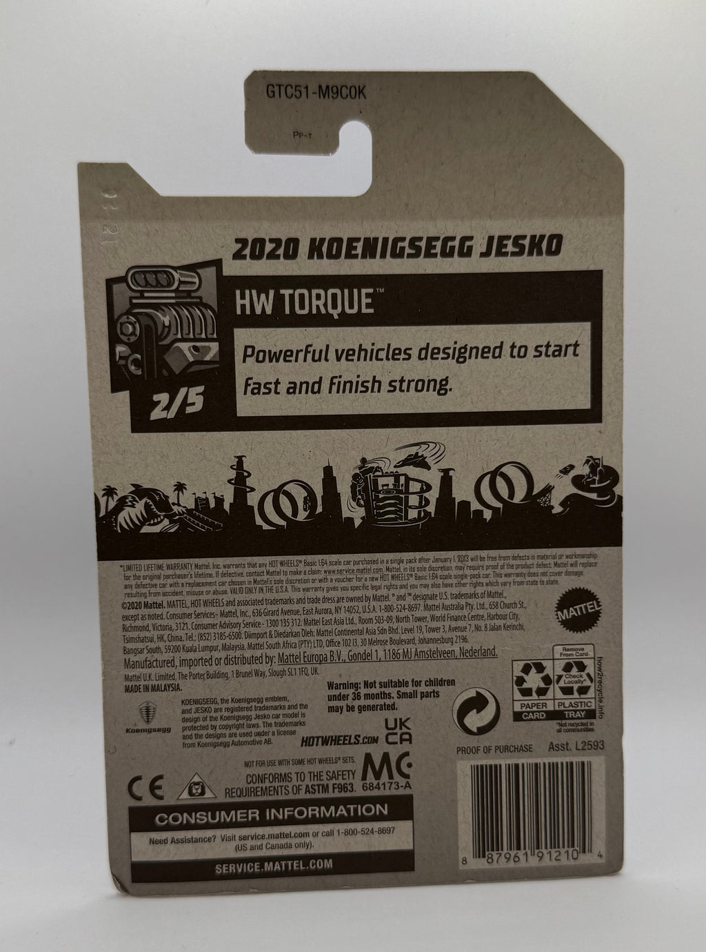 Hot Wheels 86/250 - HW Torque 2/5 - 2020 Koenigsegg Jesko White