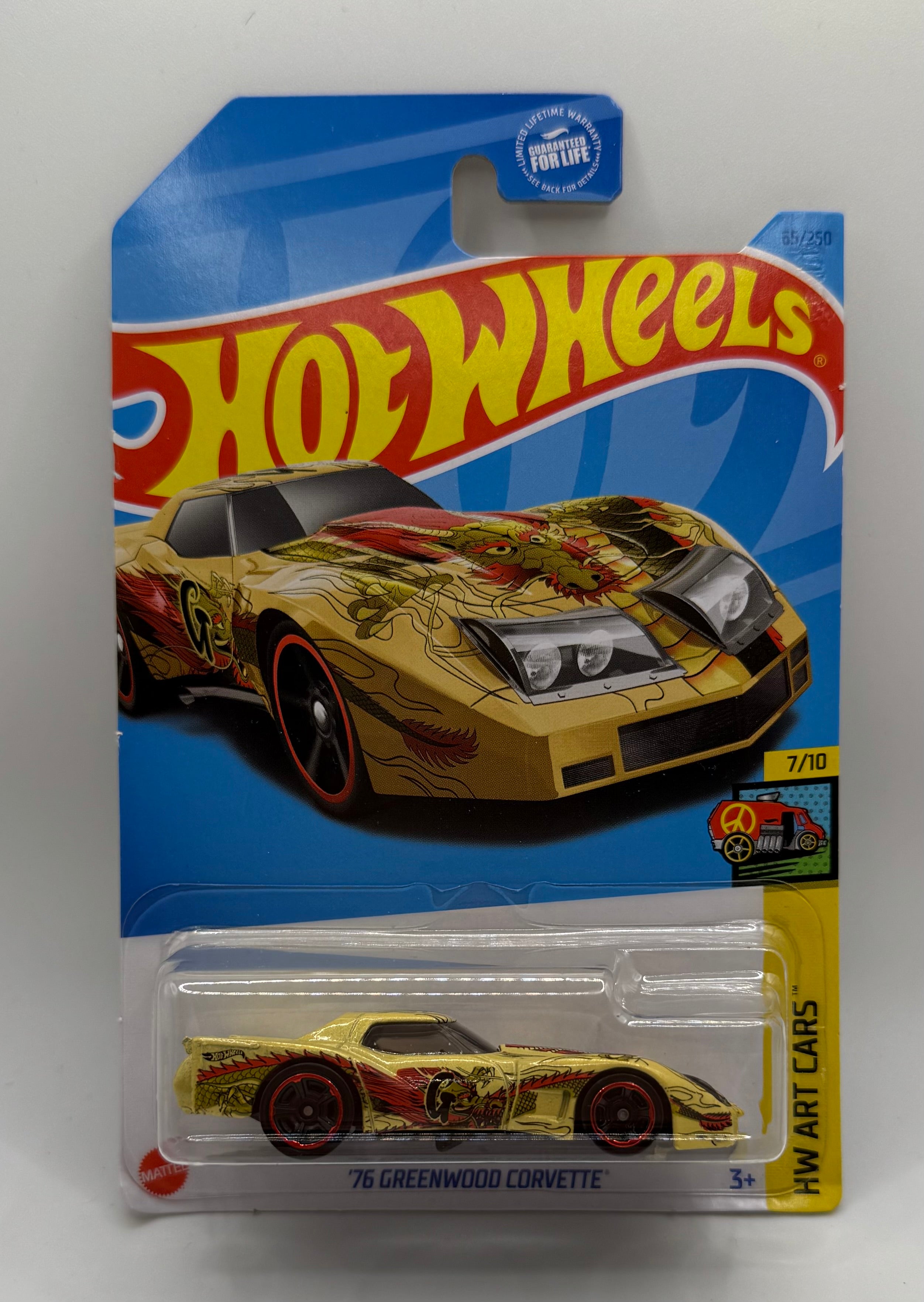 2023 Hot Wheels HW Art Cars '76 Greenwood Corvette #65 yellow