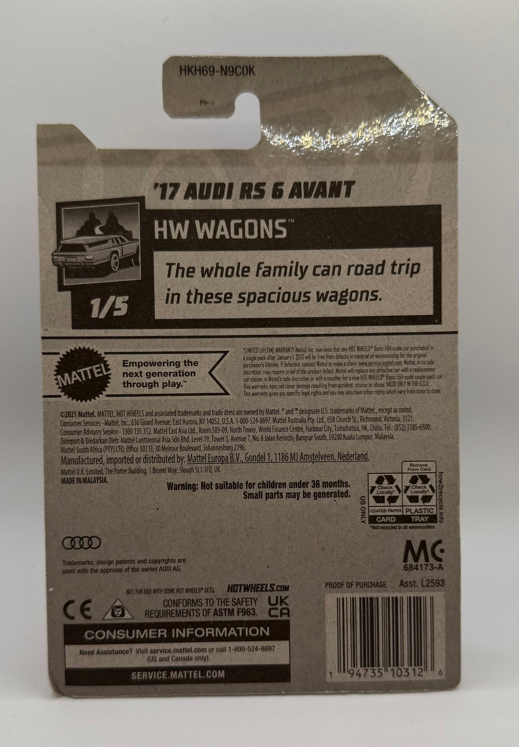 2023 Hot Wheels Green '17 Audi RS 6 Avant 187/250 HW Wagons 1/5