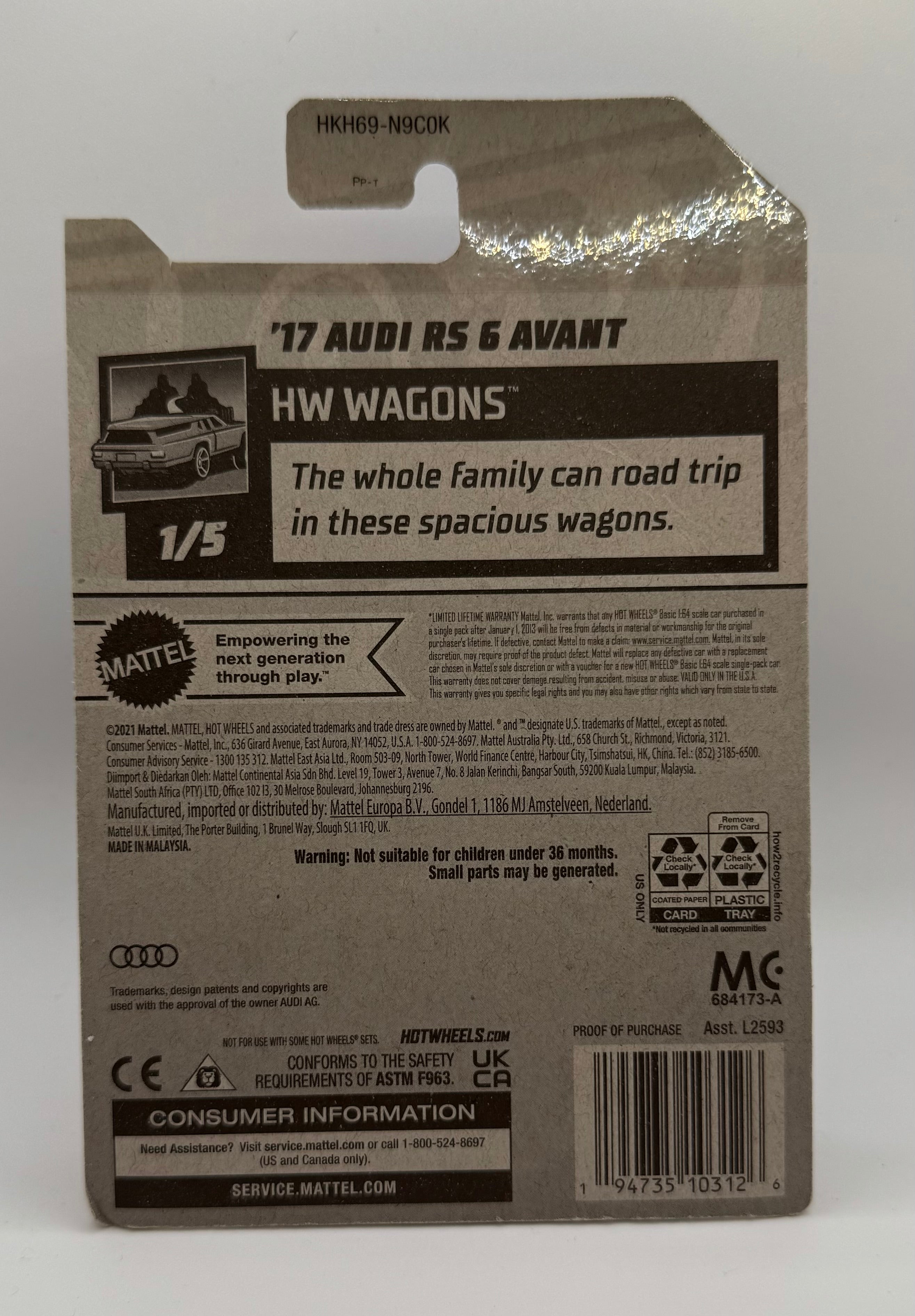 2023 Hot Wheels Green '17 Audi RS 6 Avant 187/250 HW Wagons 1/5