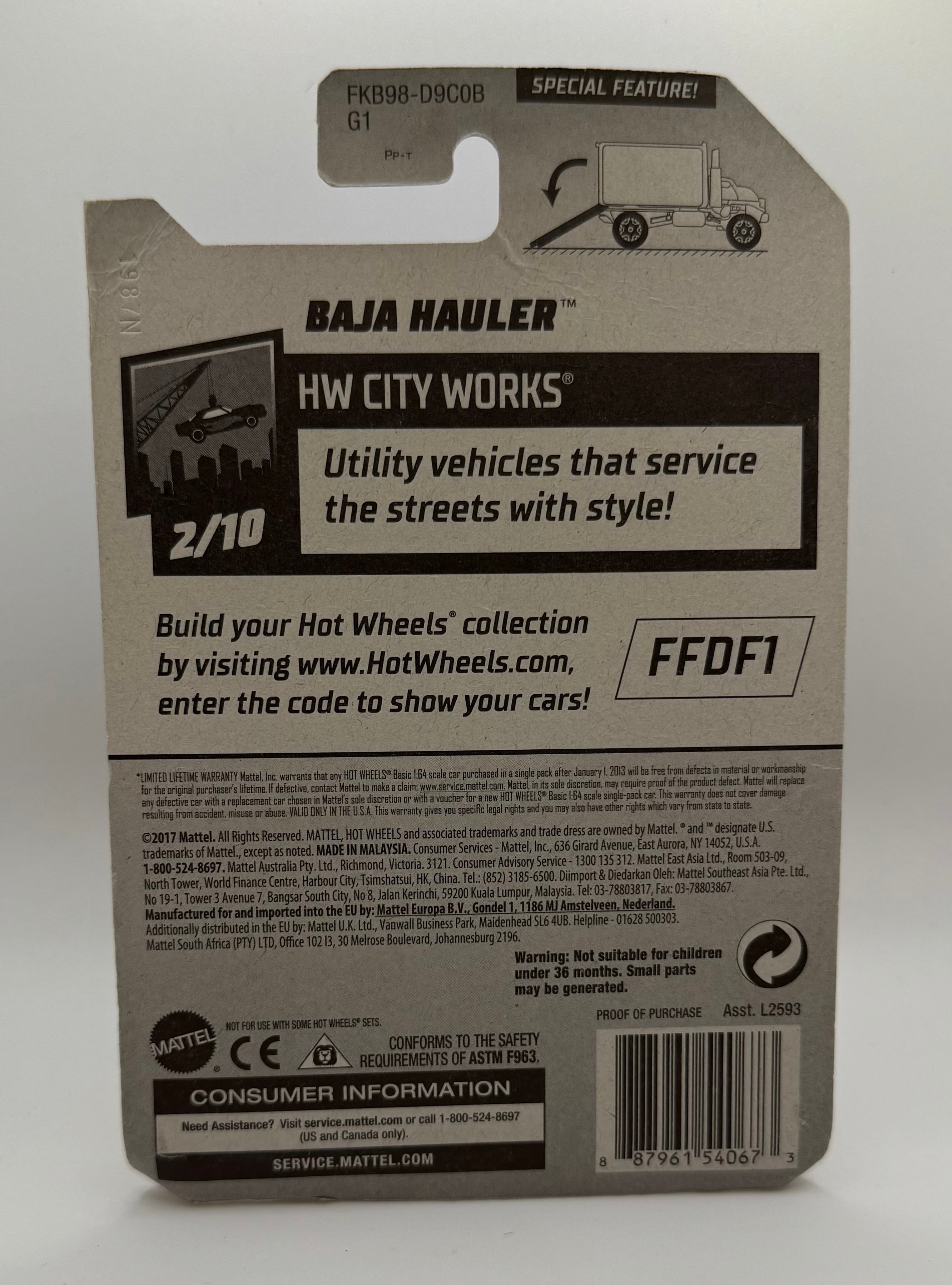 2018 Hot Wheels Kmart Excluisve 2/10 HW City Works Baja Hauler