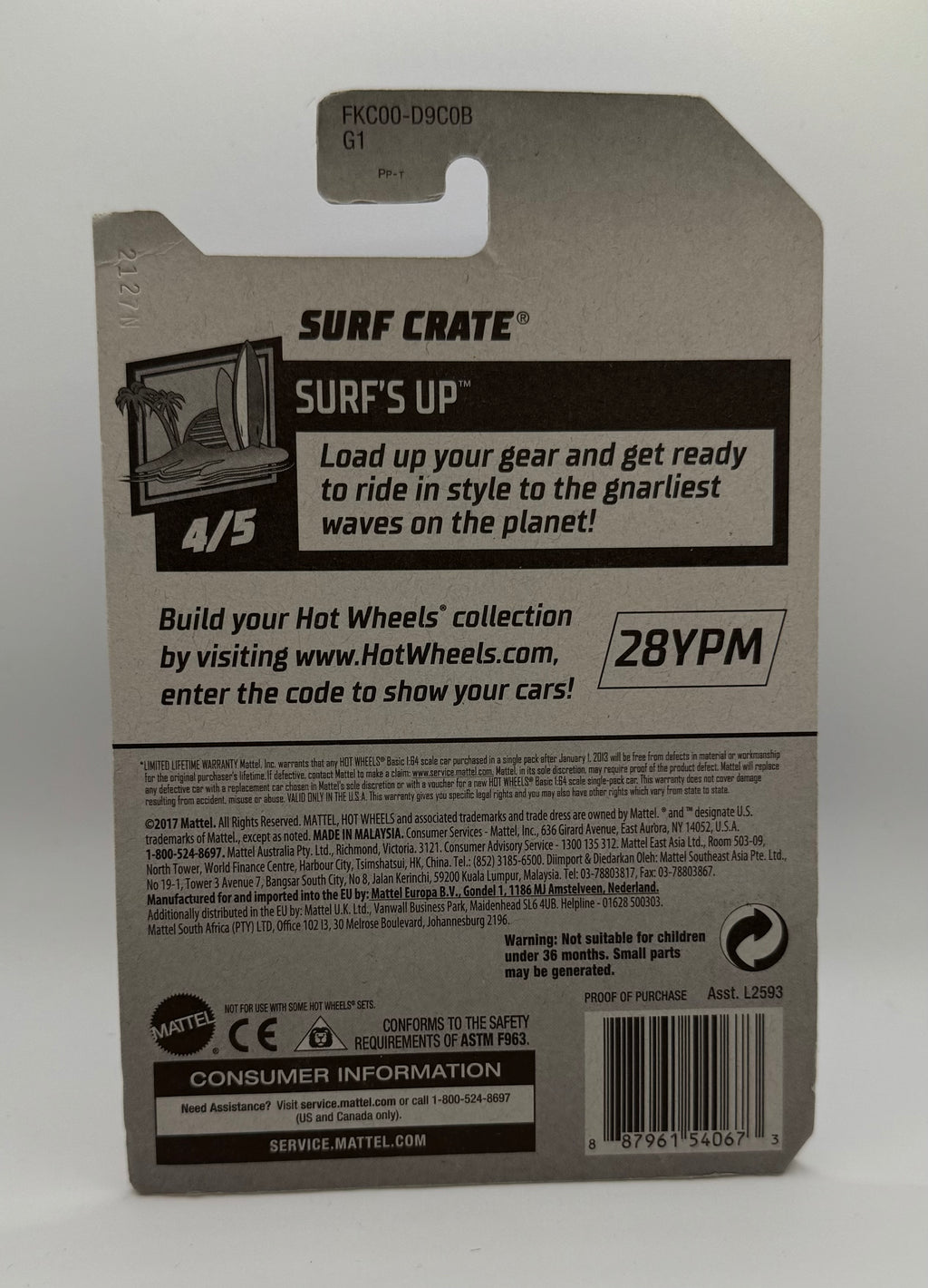 2018 Hot Wheels Kmart Exclusive 4/5 Surf's Up Surf Crate