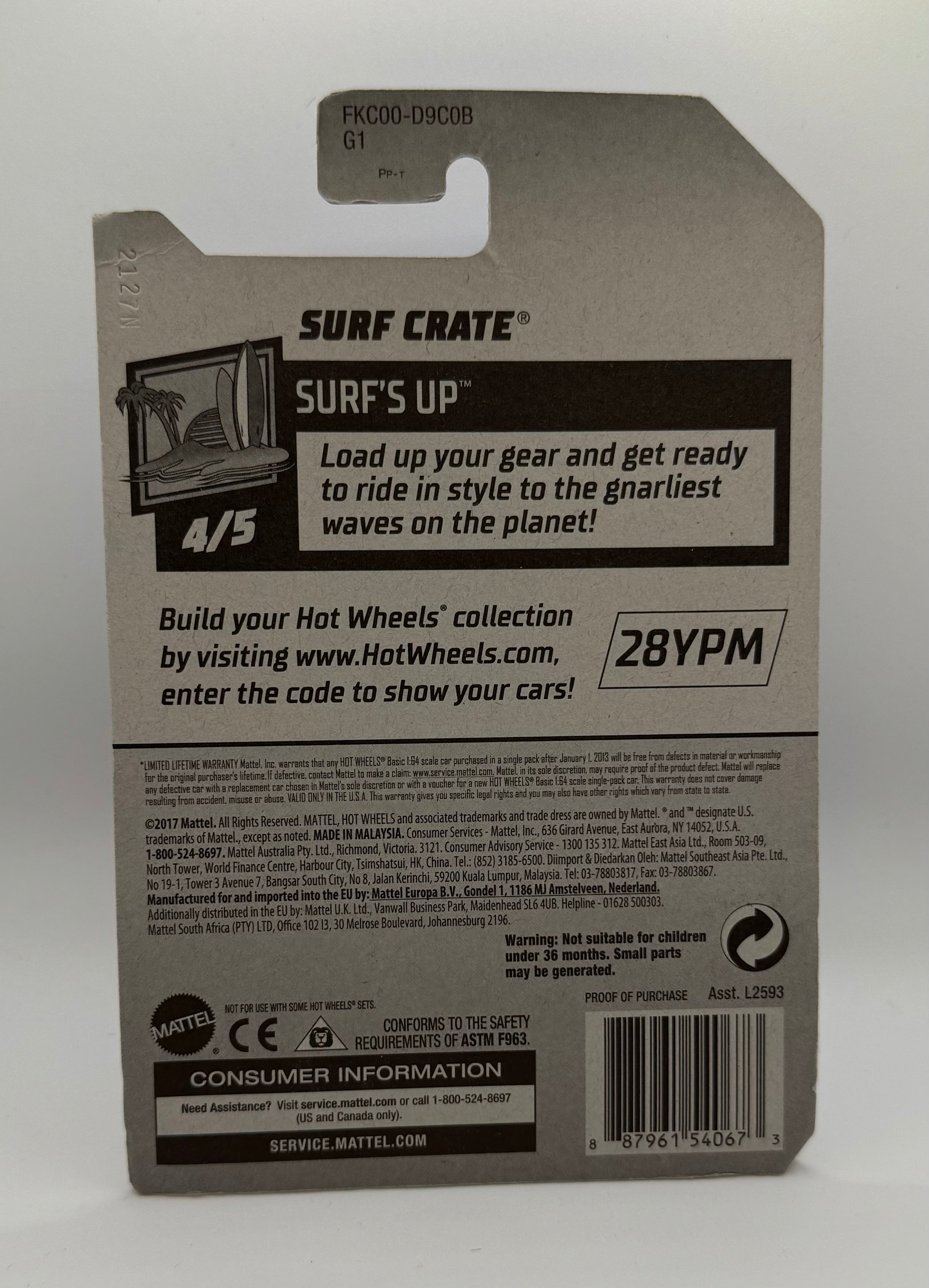 2018 Hot Wheels Kmart Exclusive 4/5 Surf's Up Surf Crate