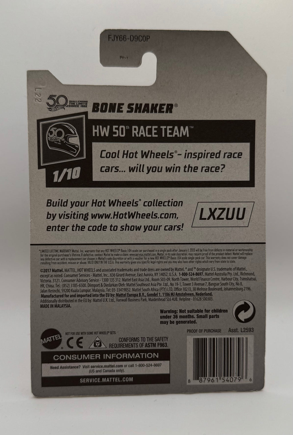2018 Hot Wheels HW 50th RACE TEAM #1/10 Bone Shaker