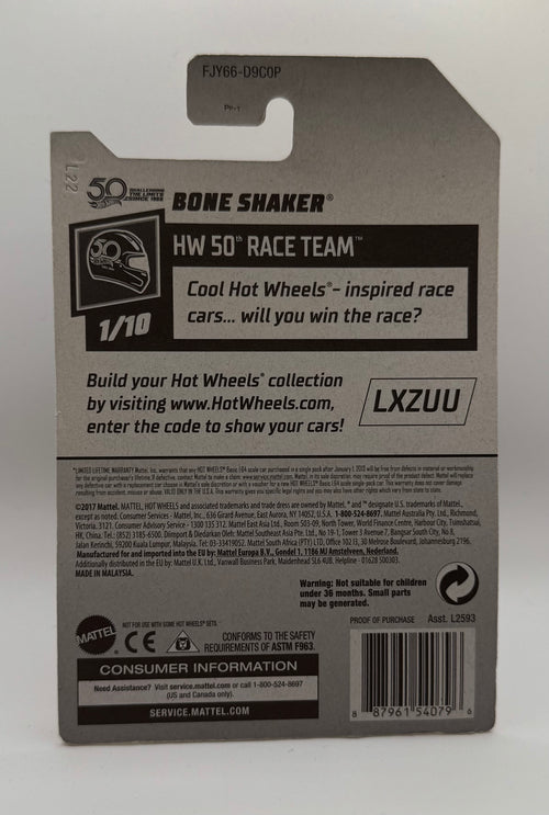 2018 Hot Wheels HW 50th RACE TEAM #1/10 Bone Shaker