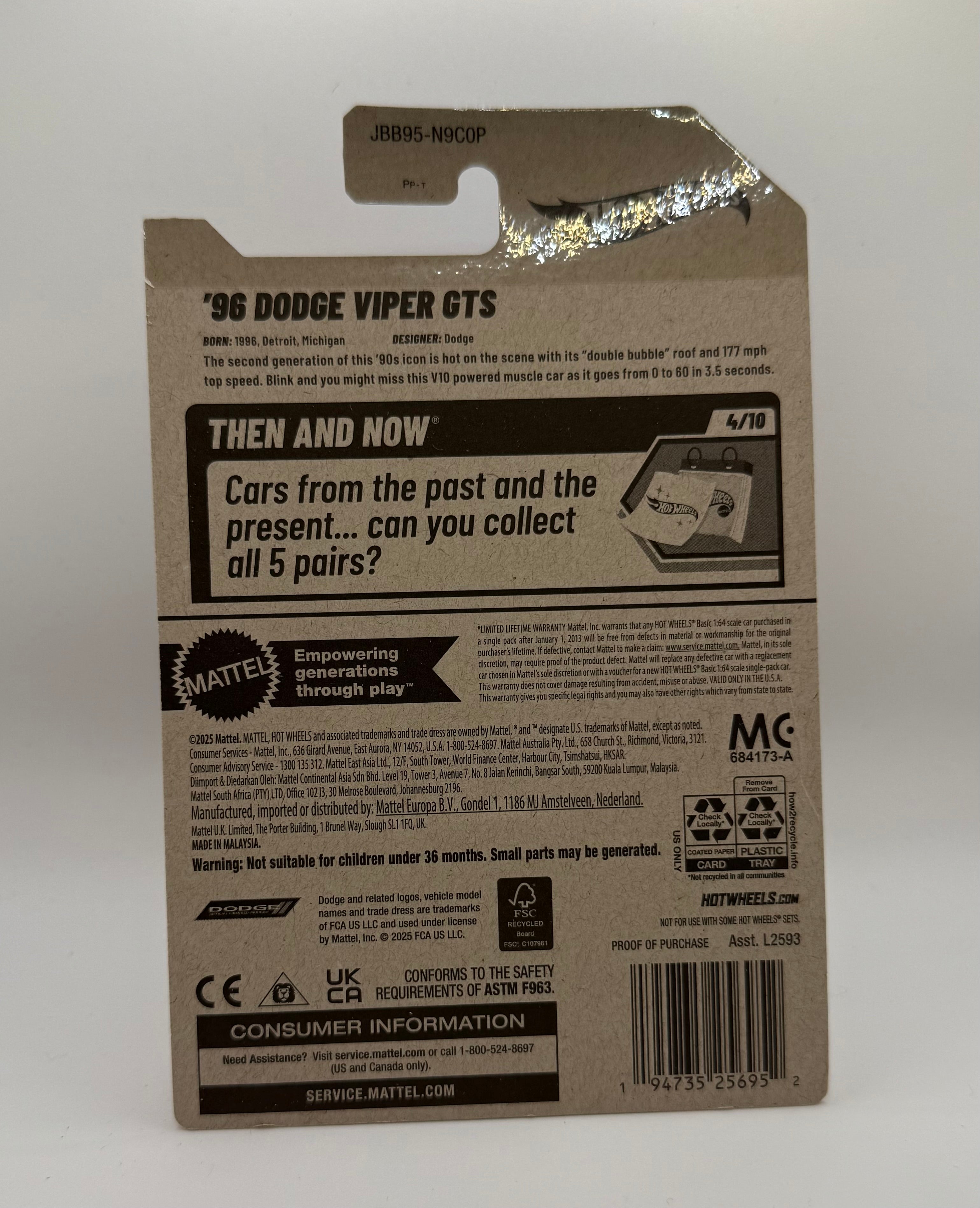 2025 '96 Dodge Viper GTS Yellow