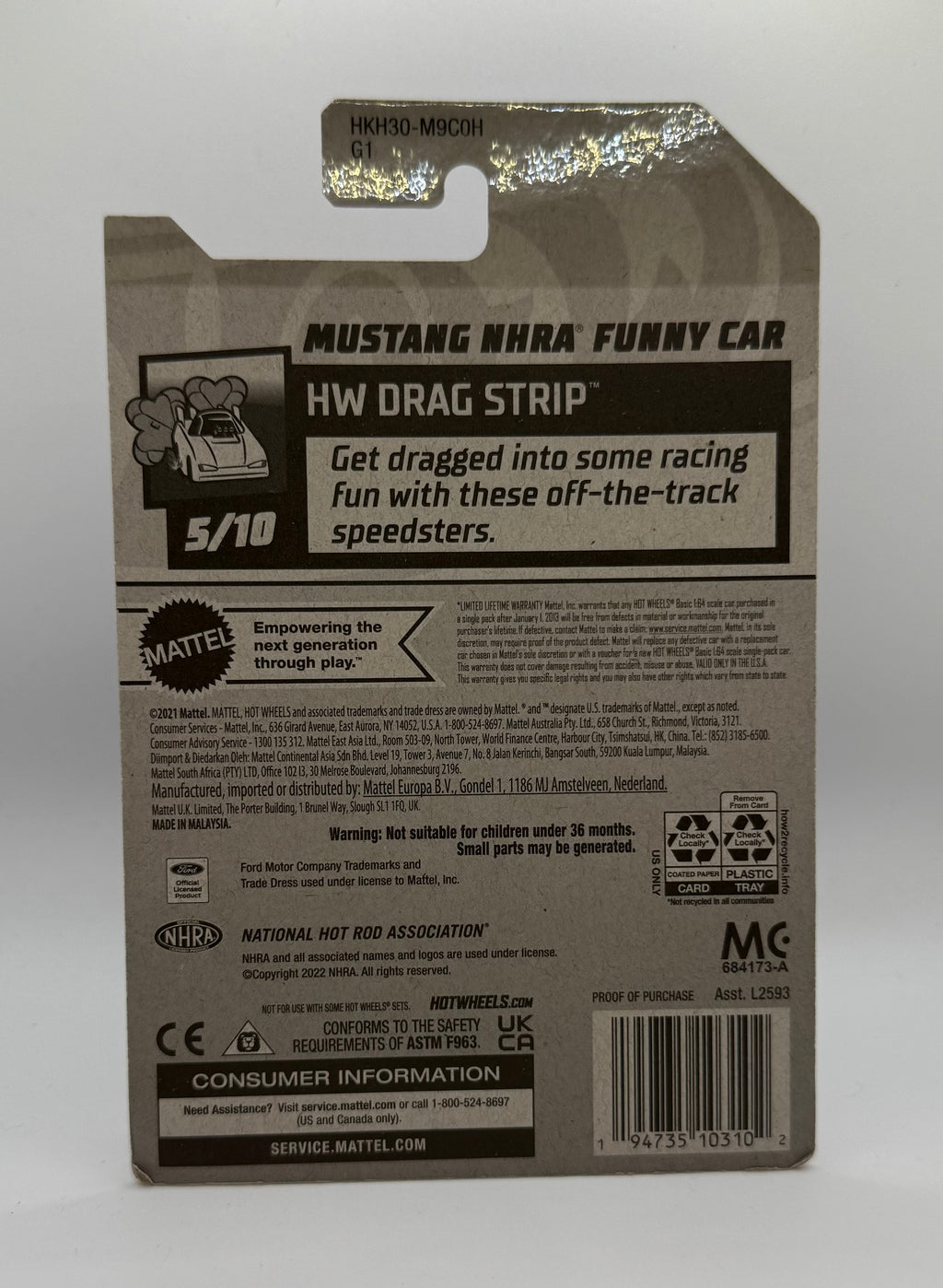 2023 Hot Wheels 140/250 HKH30 Mustang NHRA Funny Car