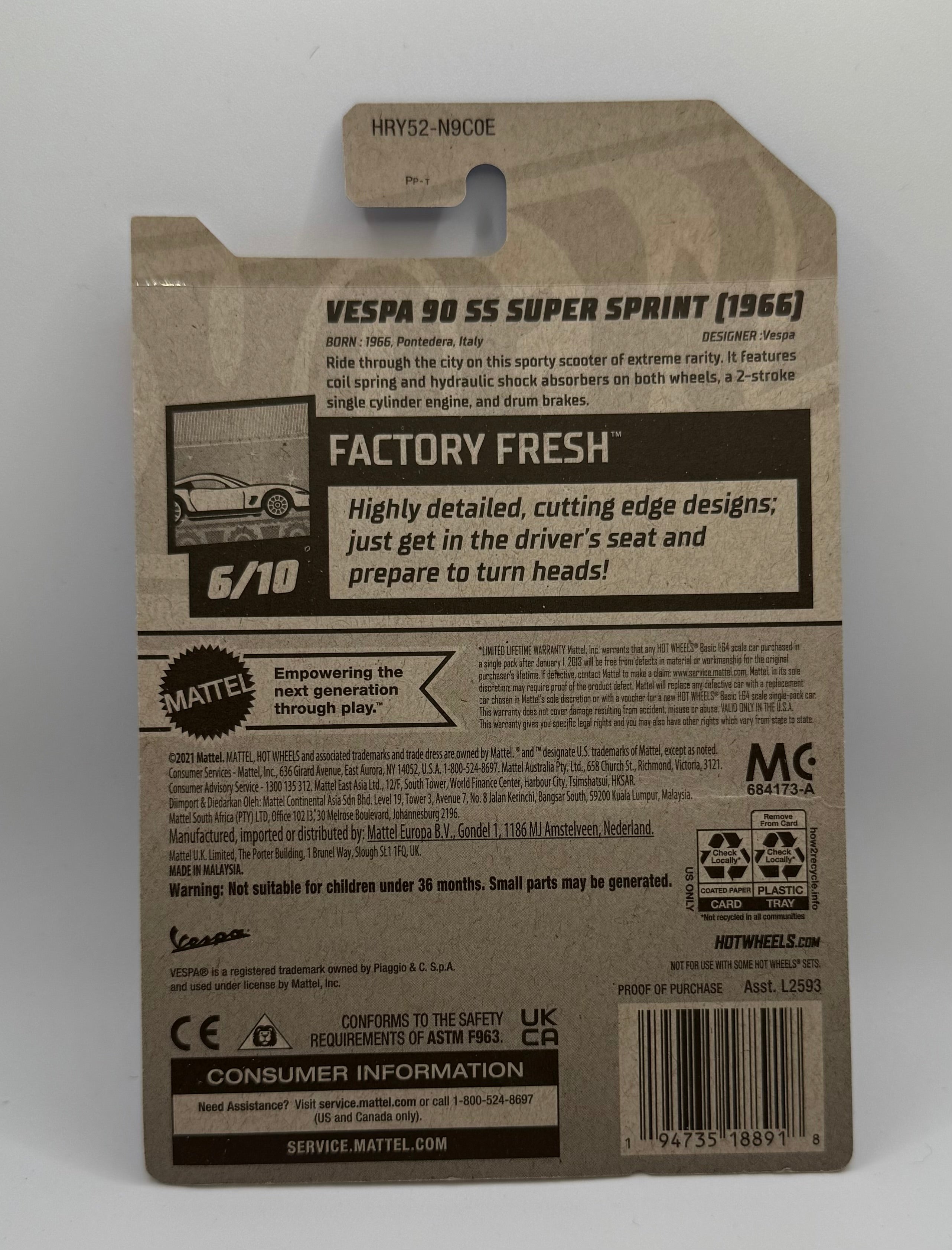 2024 Hot Wheels FACTORY FRESH Vespa 90 SS Super Sprint (1966)