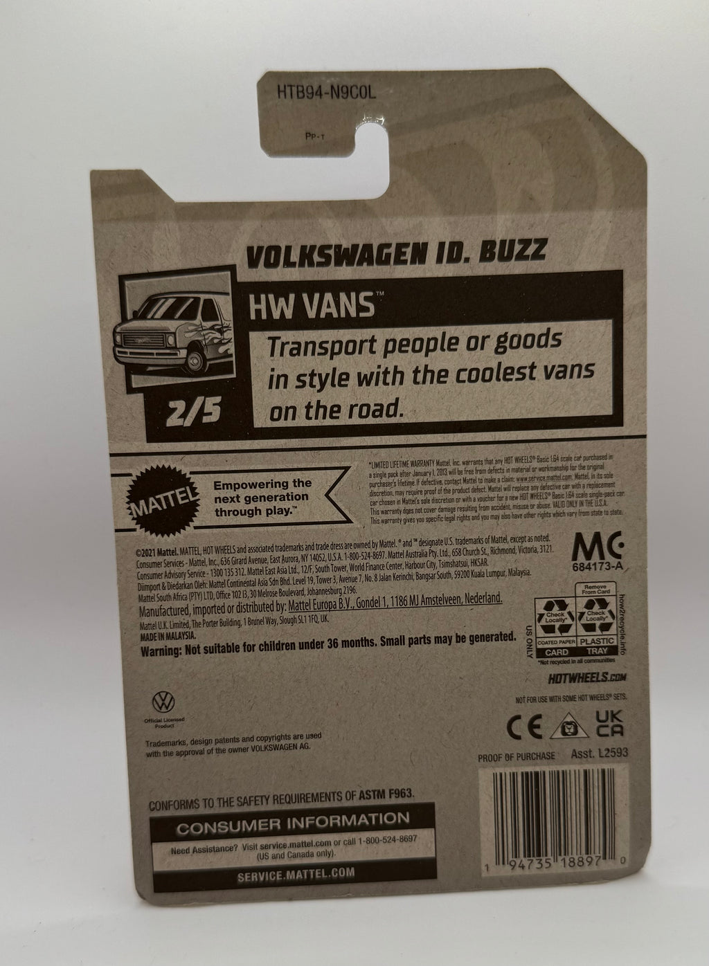 2024 Hot Wheels Volkswagen ID. Buzz 202/250 Orange