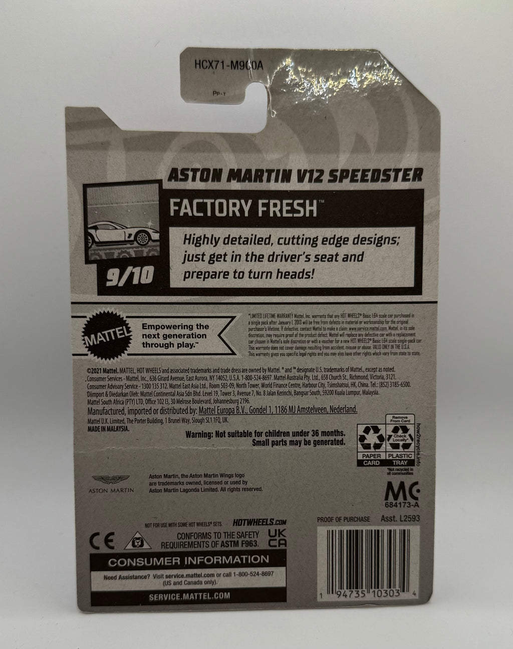 HOT WHEELS Aston Martin v12 Speedster