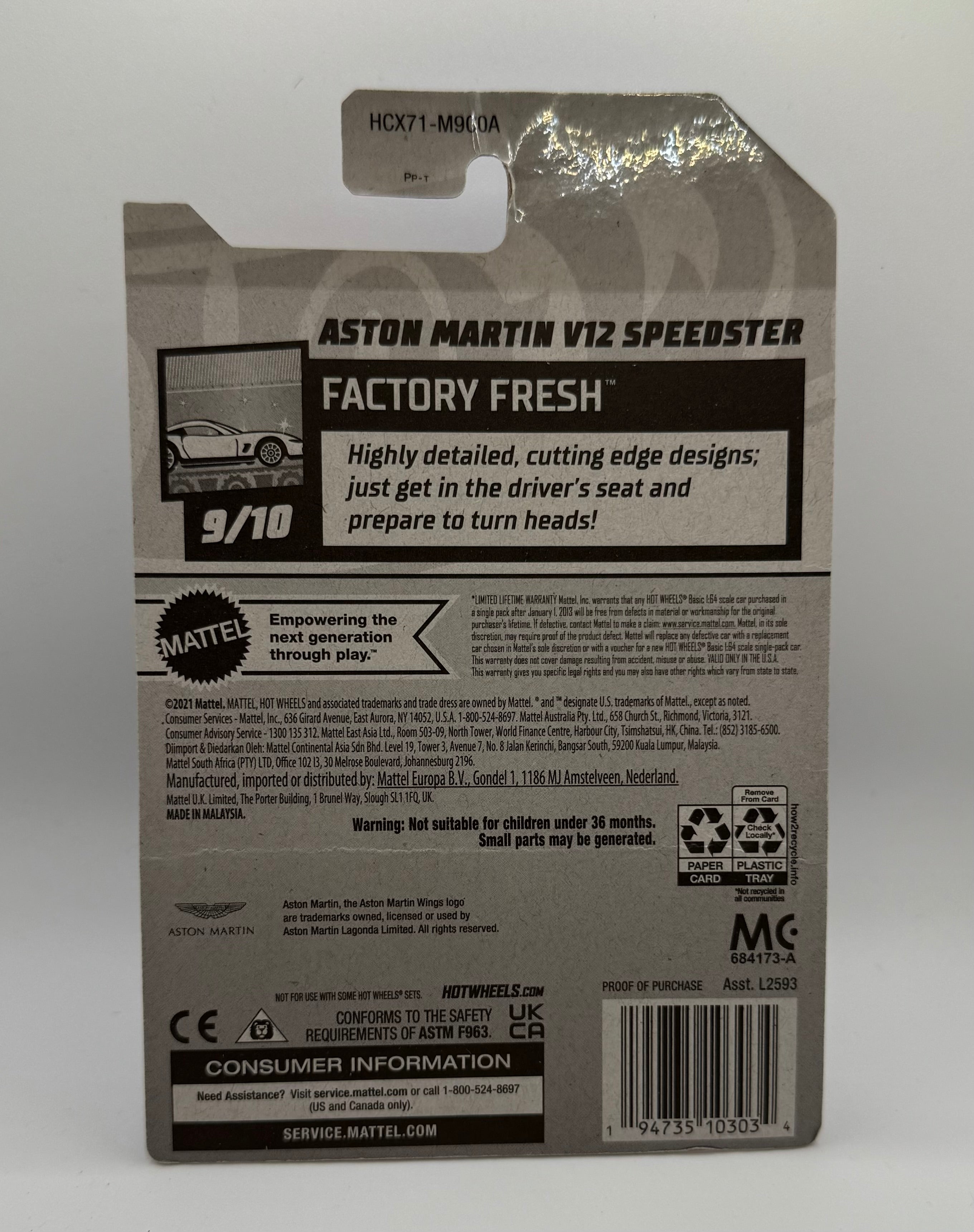 HOT WHEELS Aston Martin v12 Speedster