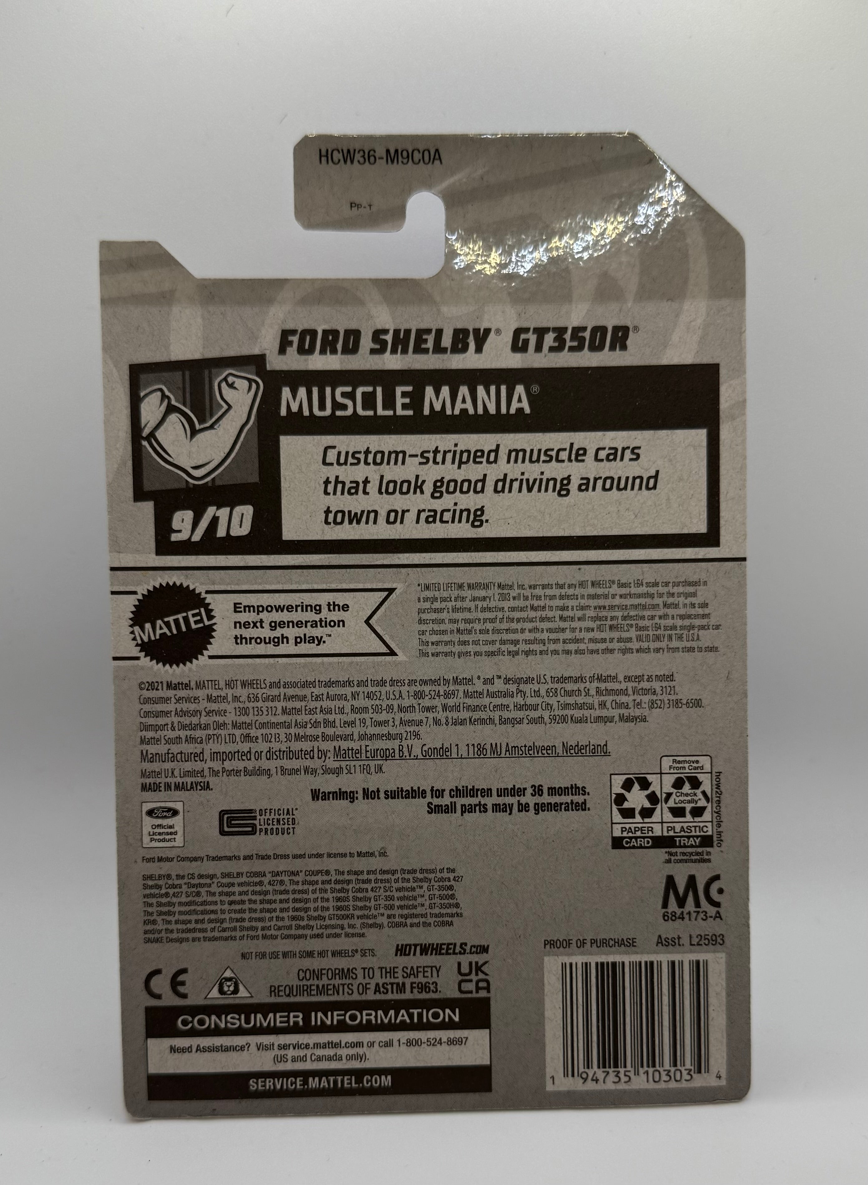 Hotwheels Ford Shelby GT350R