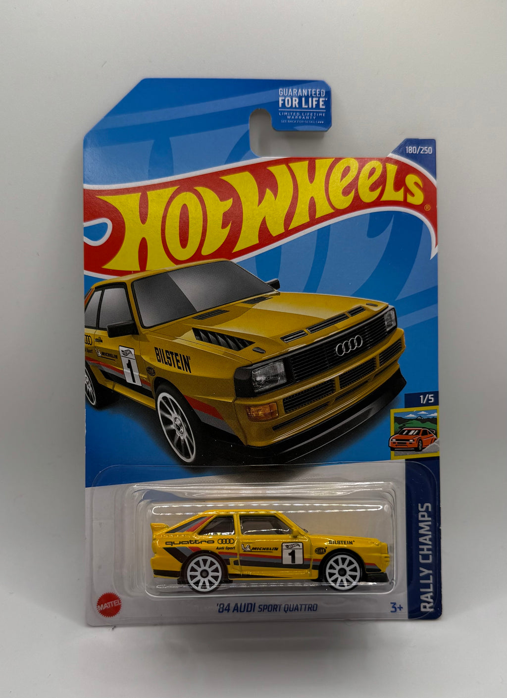 2022 Hot Wheels Rally Champs '84 Audi Sport Quattro - Yellow