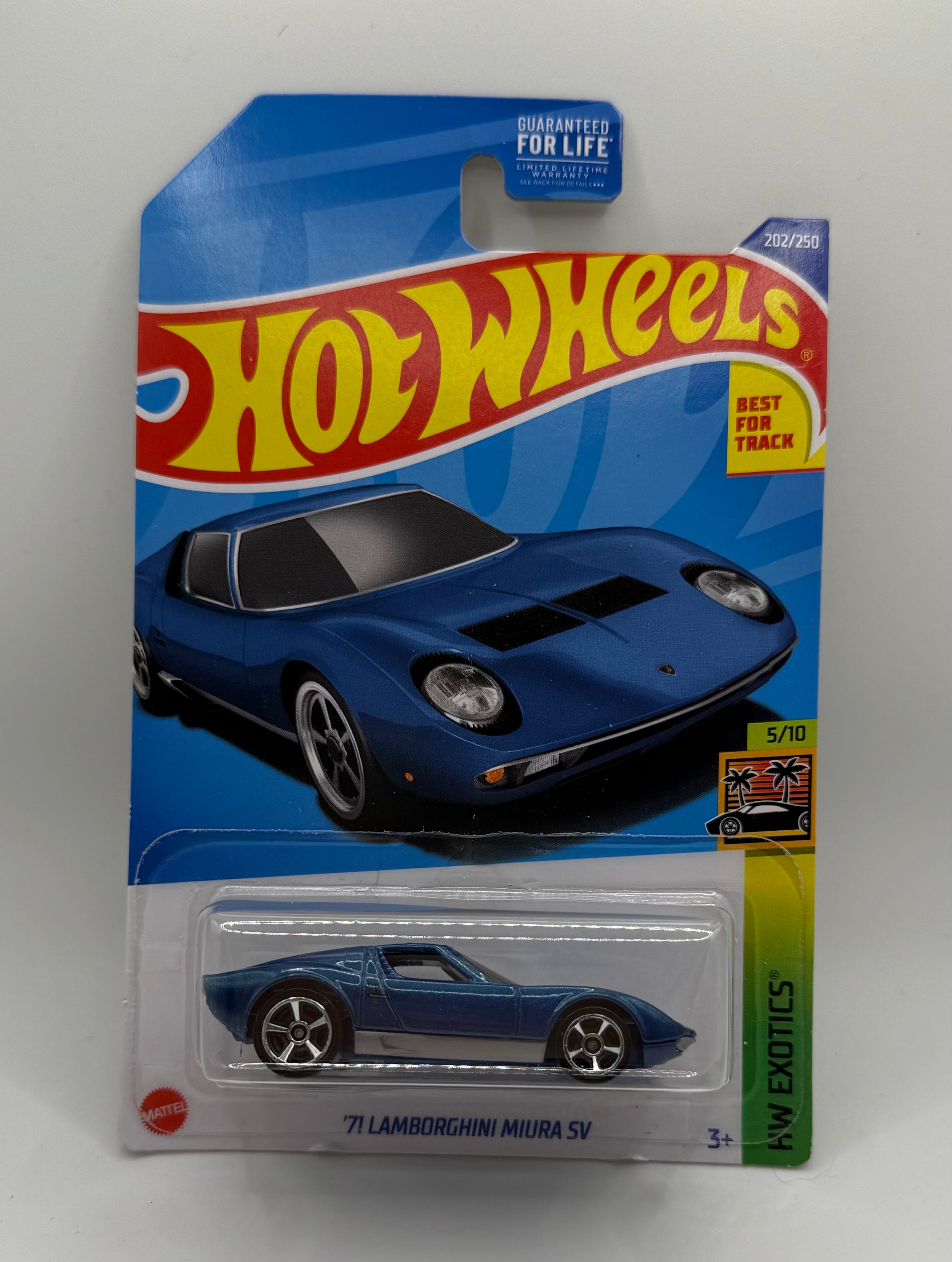 Hot Wheels 2022 HW Exotics 5/10 '71 Lamborghini Miura SV #202/250 Blue