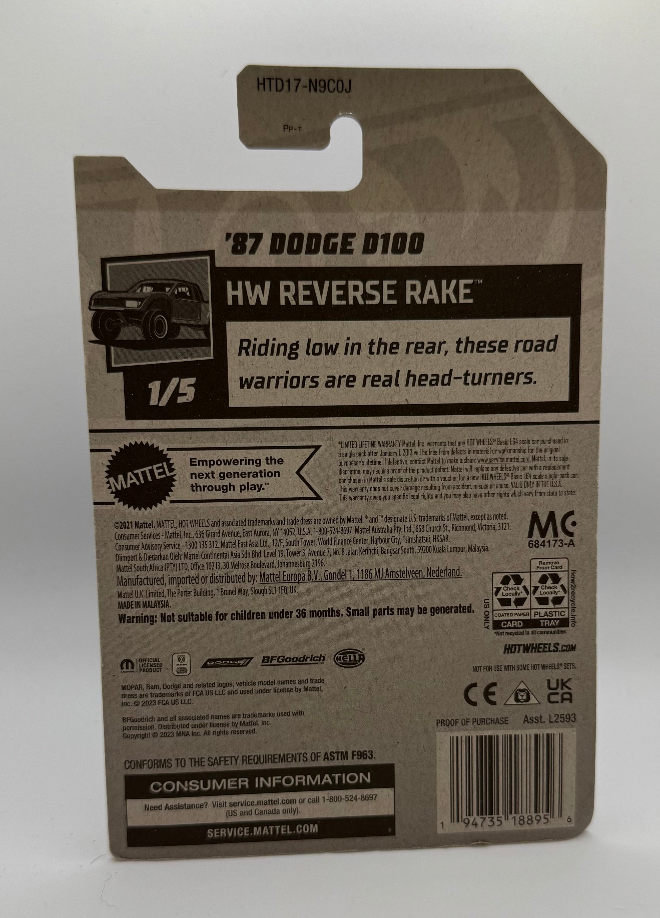 Hotwheels 87 Dodge D100