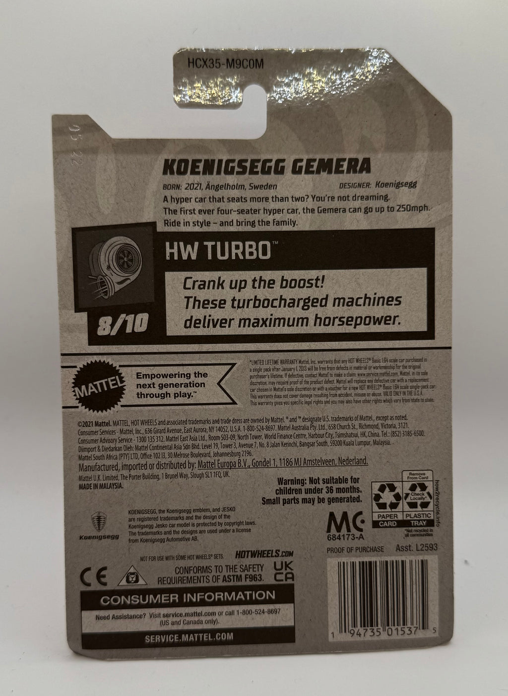 Hotwheels Koenigsegg Gemera Orange