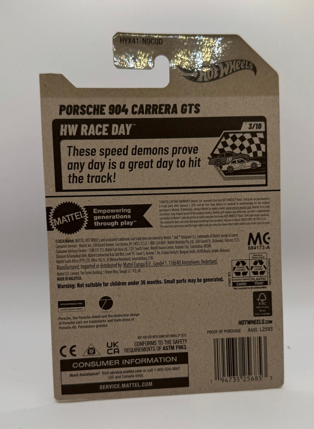 Hotwheels Porsche 904 Carrera GTS Yellow