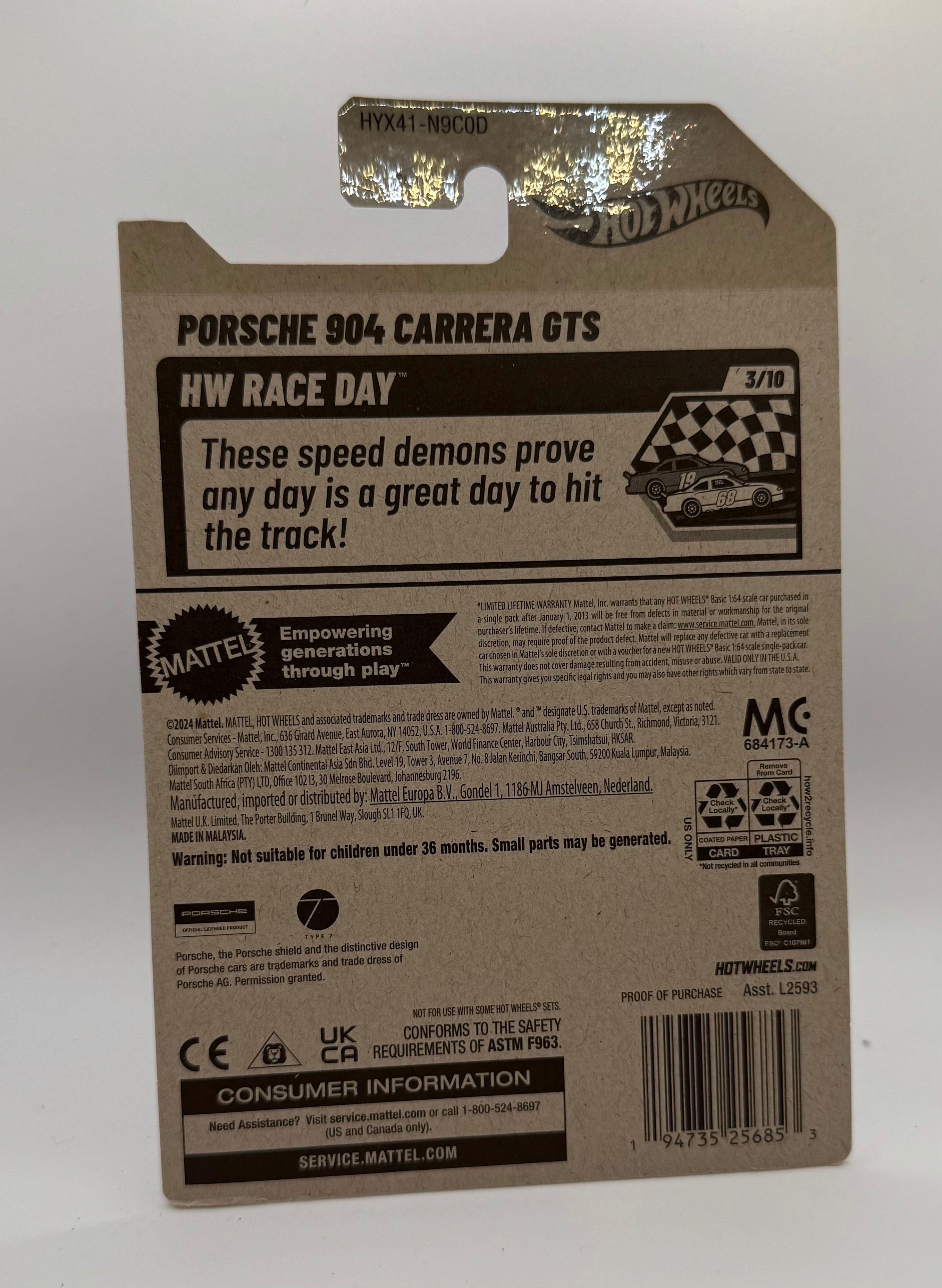 Hotwheels Porsche 904 Carrera GTS Yellow