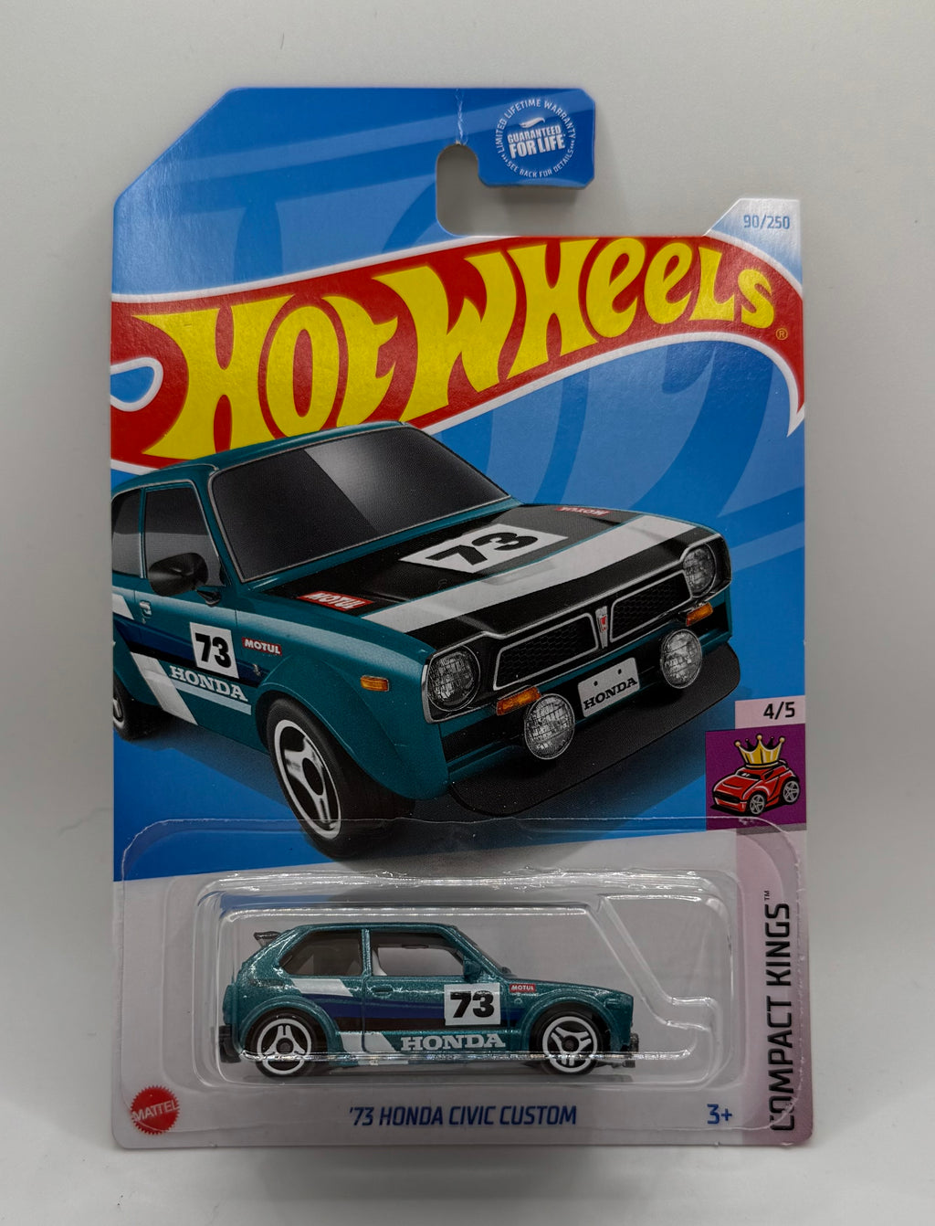 Hotwheels 73 Honda Civic Custom Blue