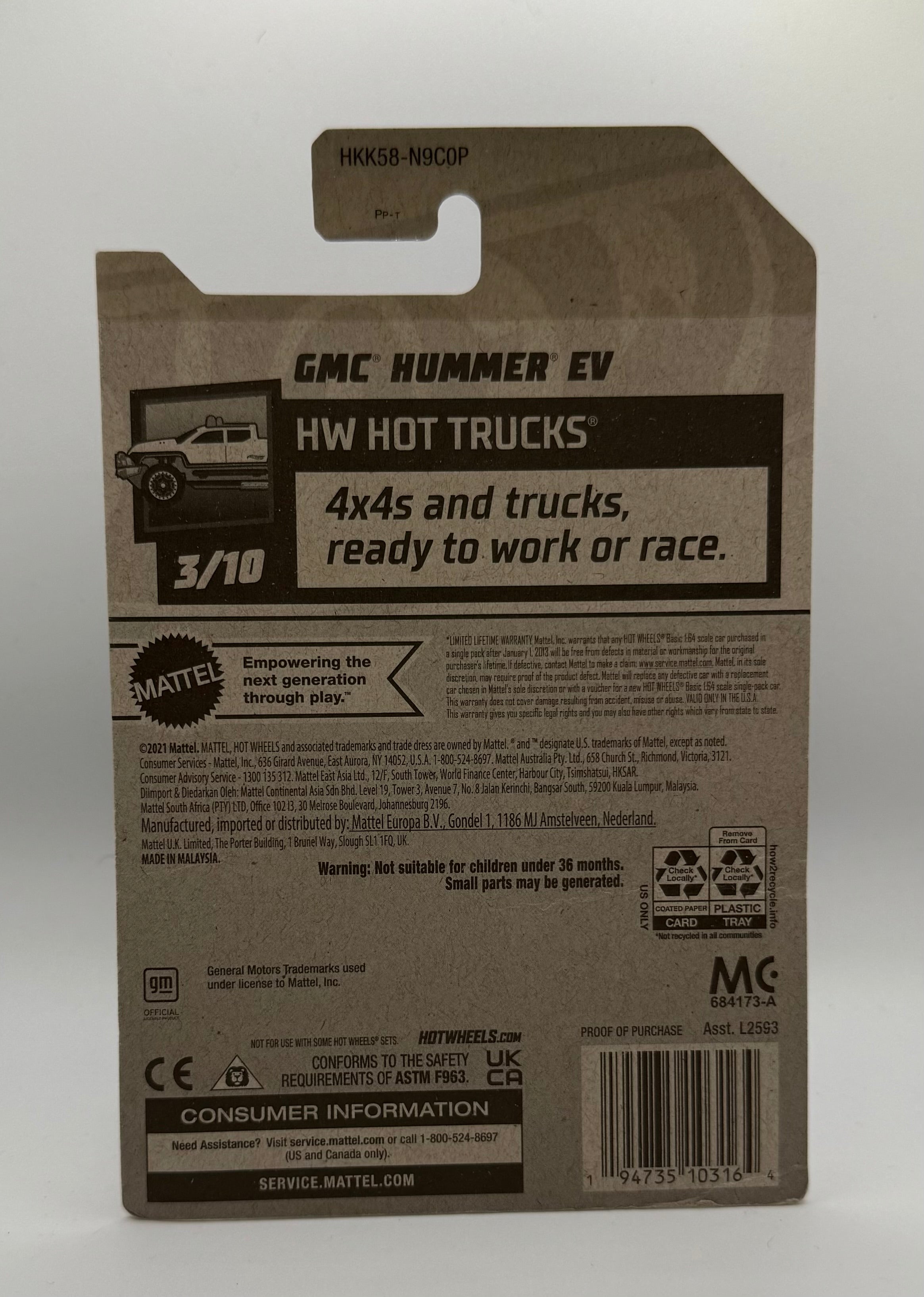 Hotwheels GMC Hummer EV Green