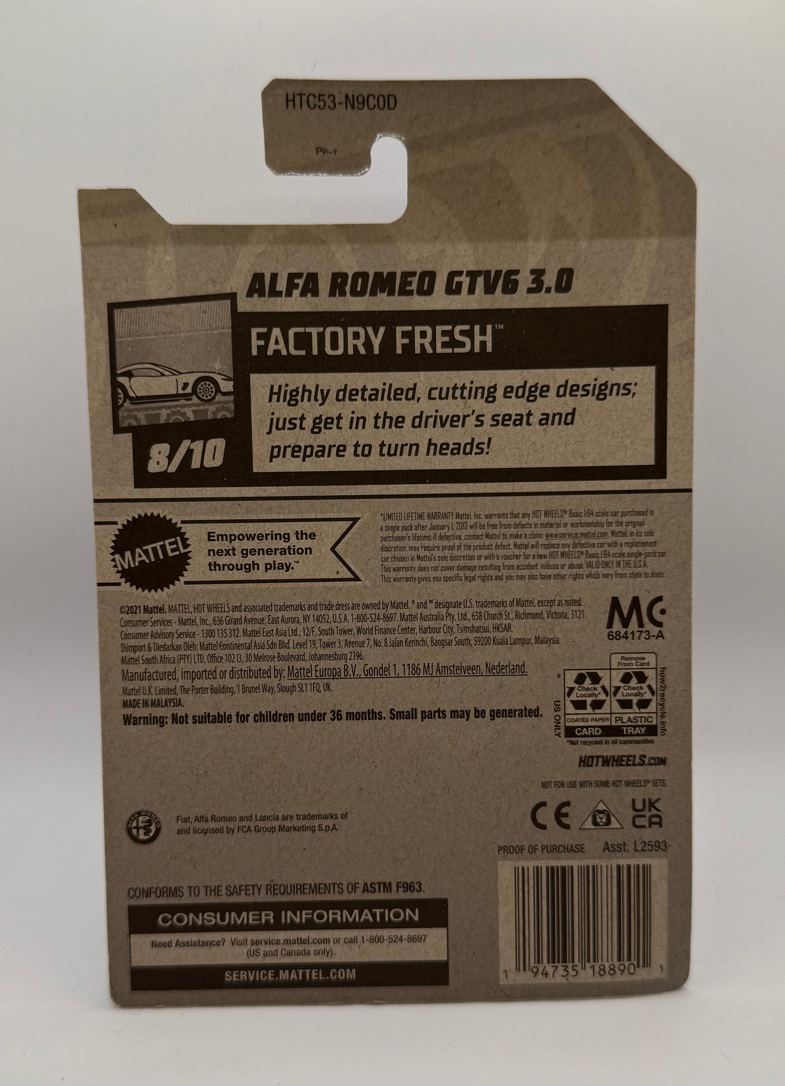 Hotwheels Alfa Romeo GTV6 3.0 Grey