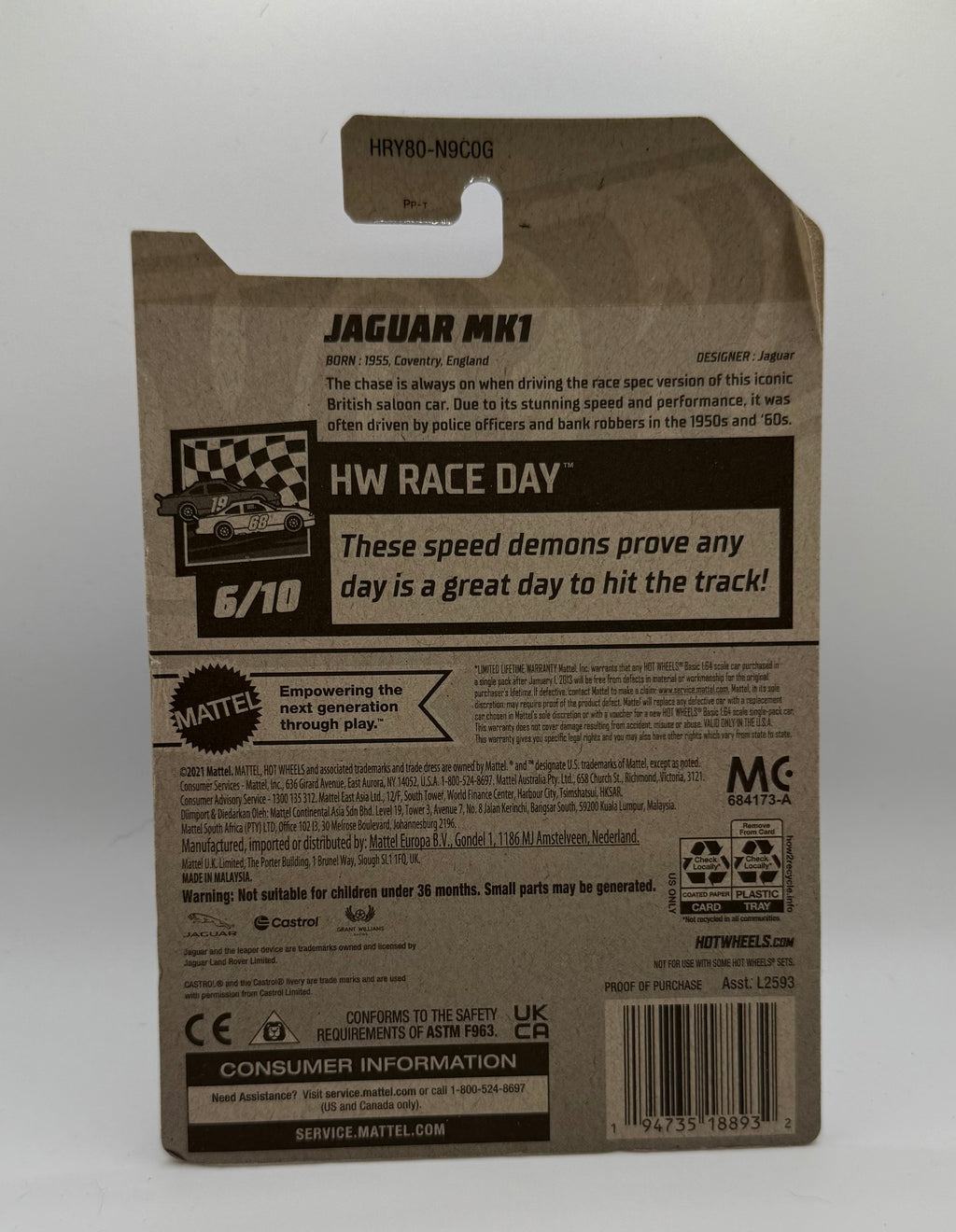 Hotwheels Jaguar MK1 Grey