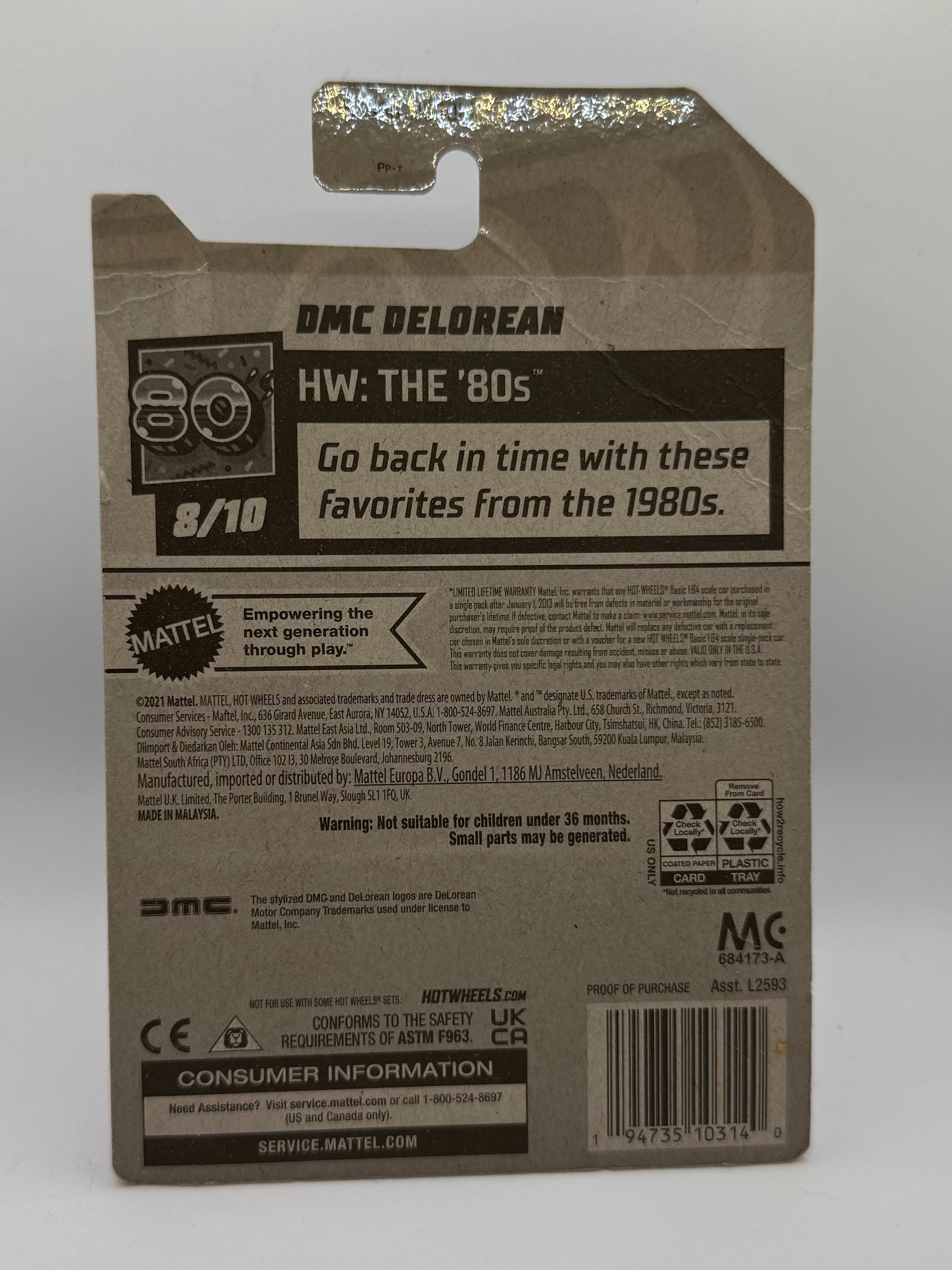 Hotwheels DMC Delorean Blue