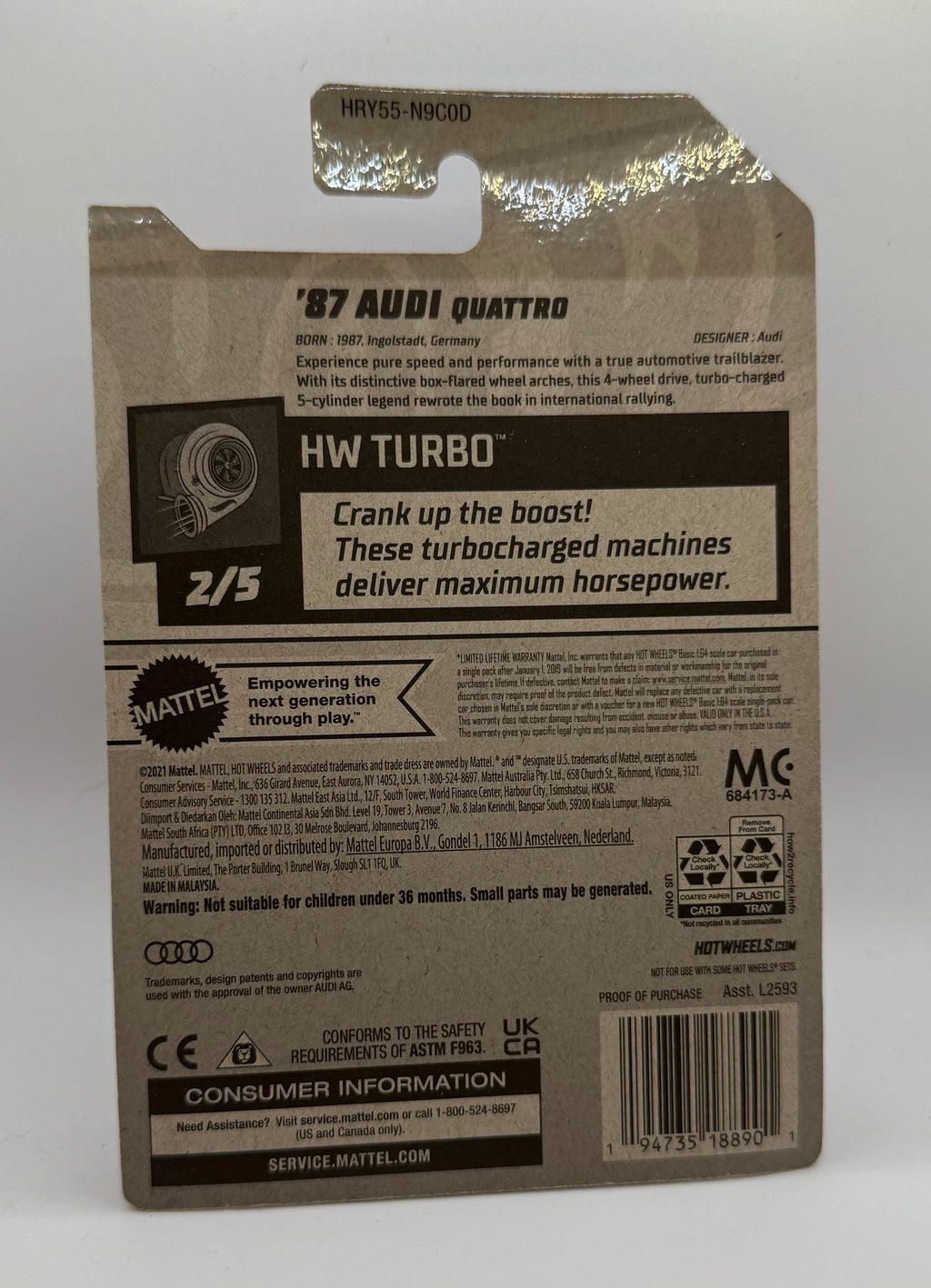 Hotwheels 8 AUDI Quattro Red