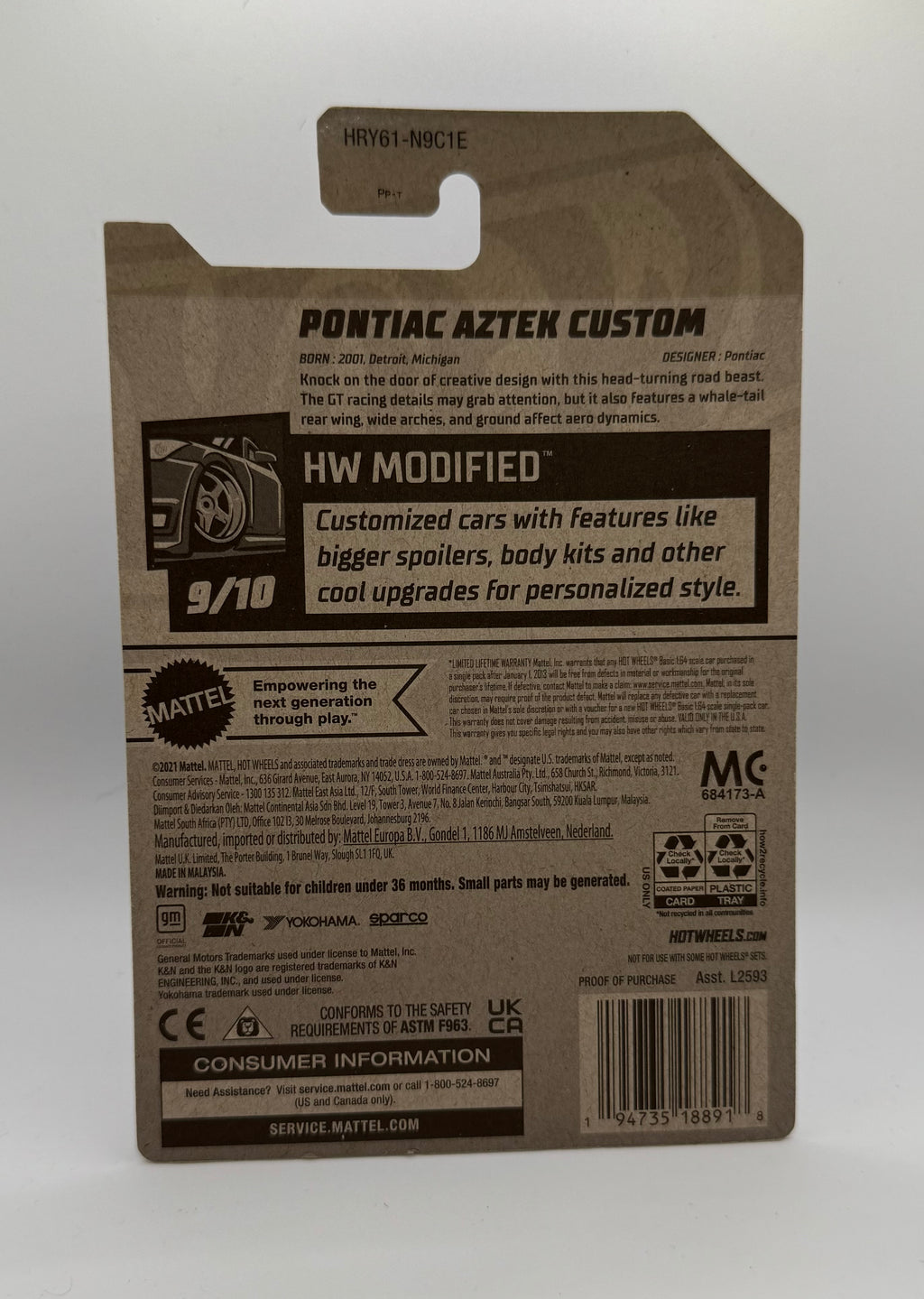 Hotwheels Pontiac Aztek Custom Blue