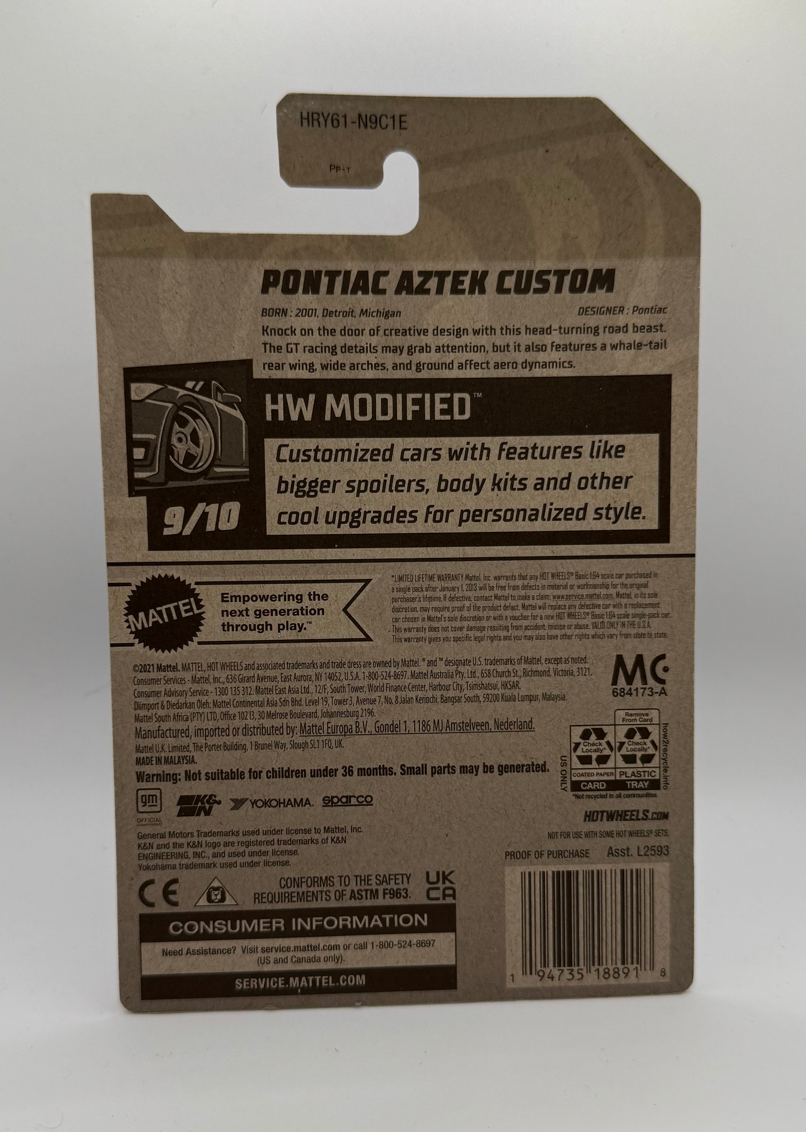 Hotwheels Pontiac Aztek Custom Blue